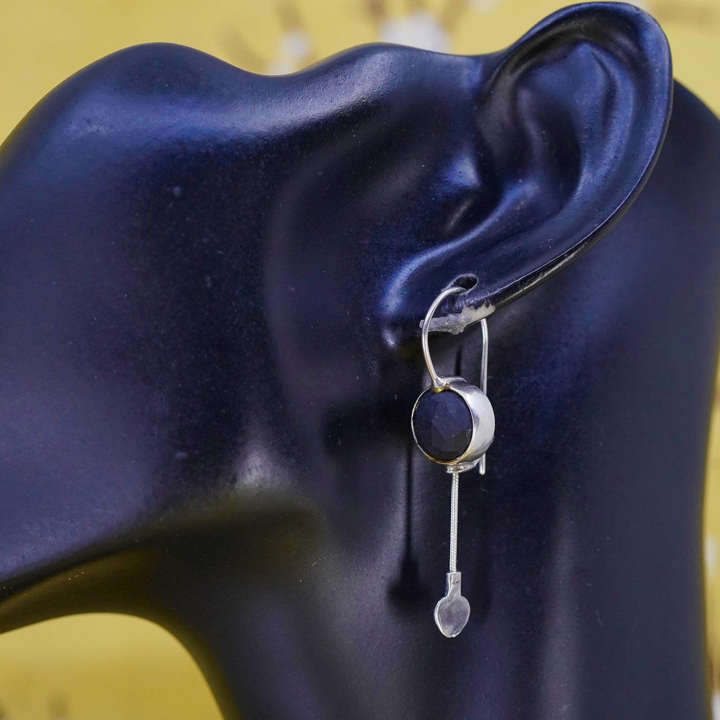 SILPADA Sterling Silver 925 Faceted Matte Black Onyx Dangle Earrings W1626