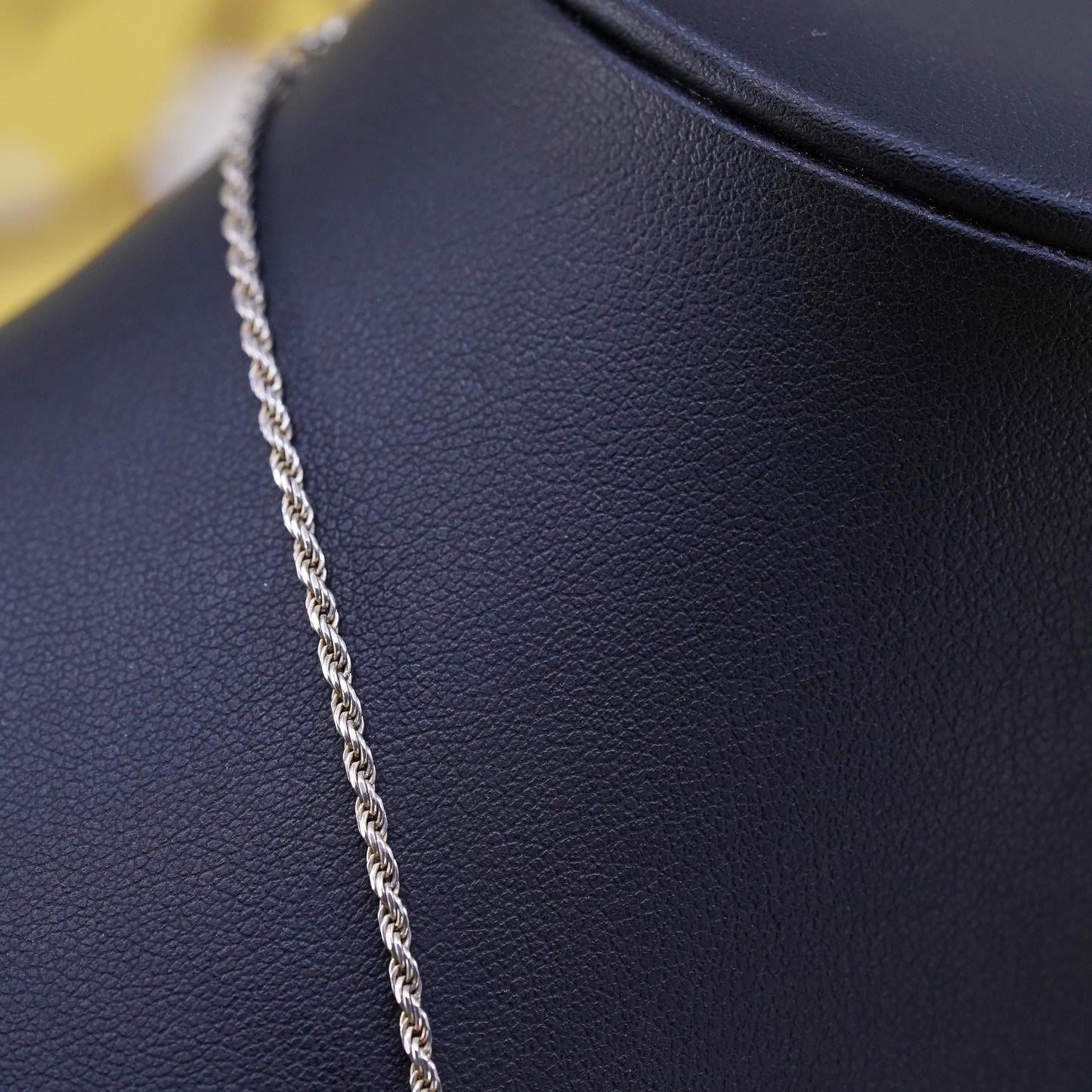 30”, 2mm, vintage Sterling silver necklace, Italy 925 rope chain