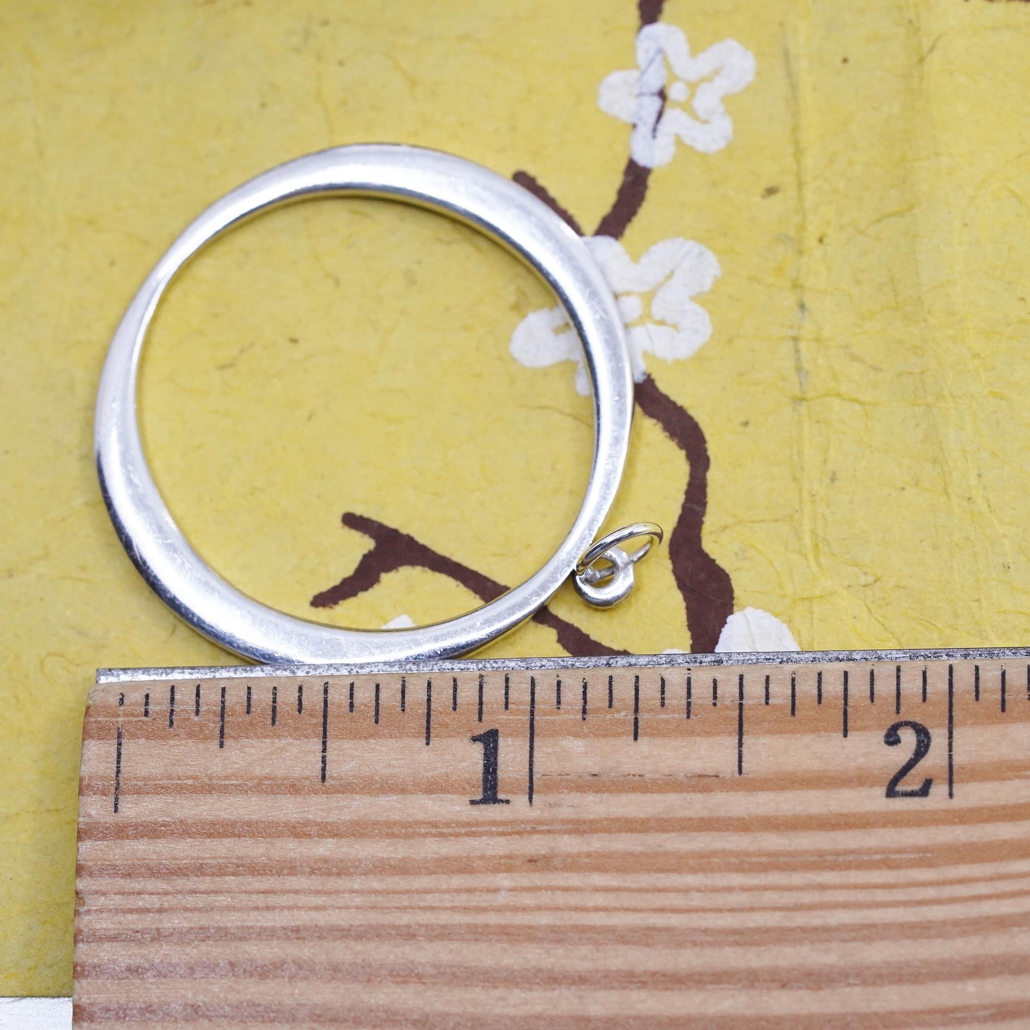 Vintage Italian Sterling silver handmade pendant, 925 initial letter O
