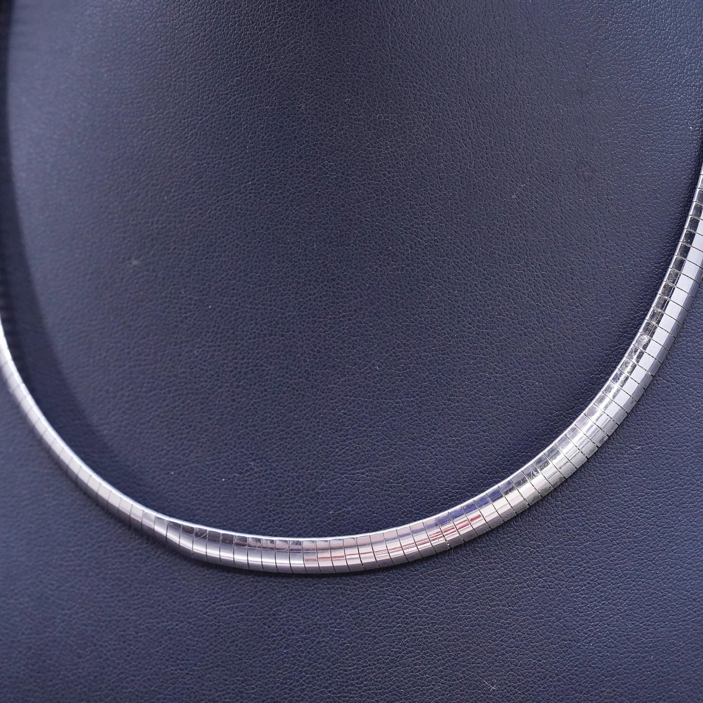17" Italian Sterling silver handmade necklace, solid 925 silver omega chain