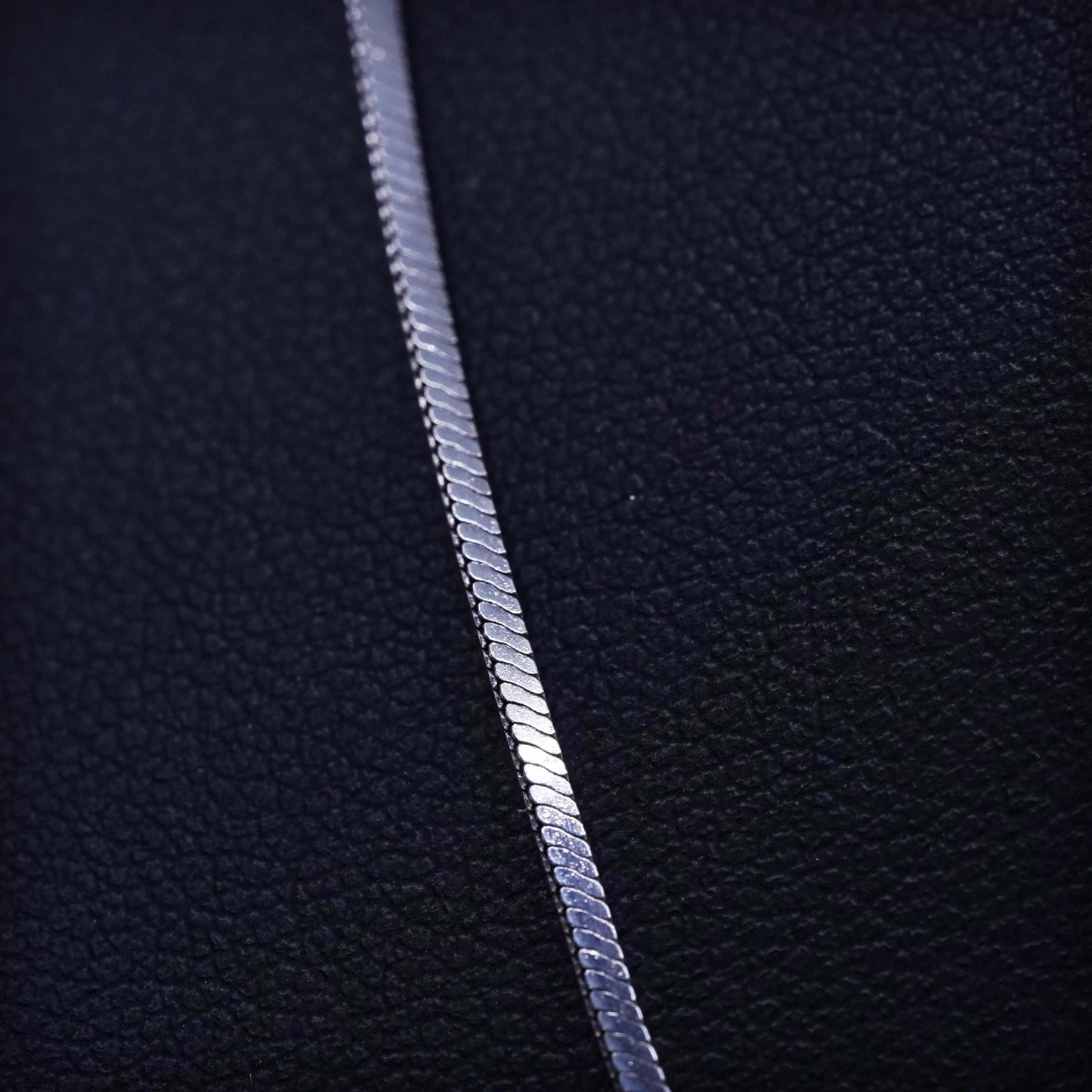 18” 1.6mm, vintage Sterling 925 silver square snake chain necklace