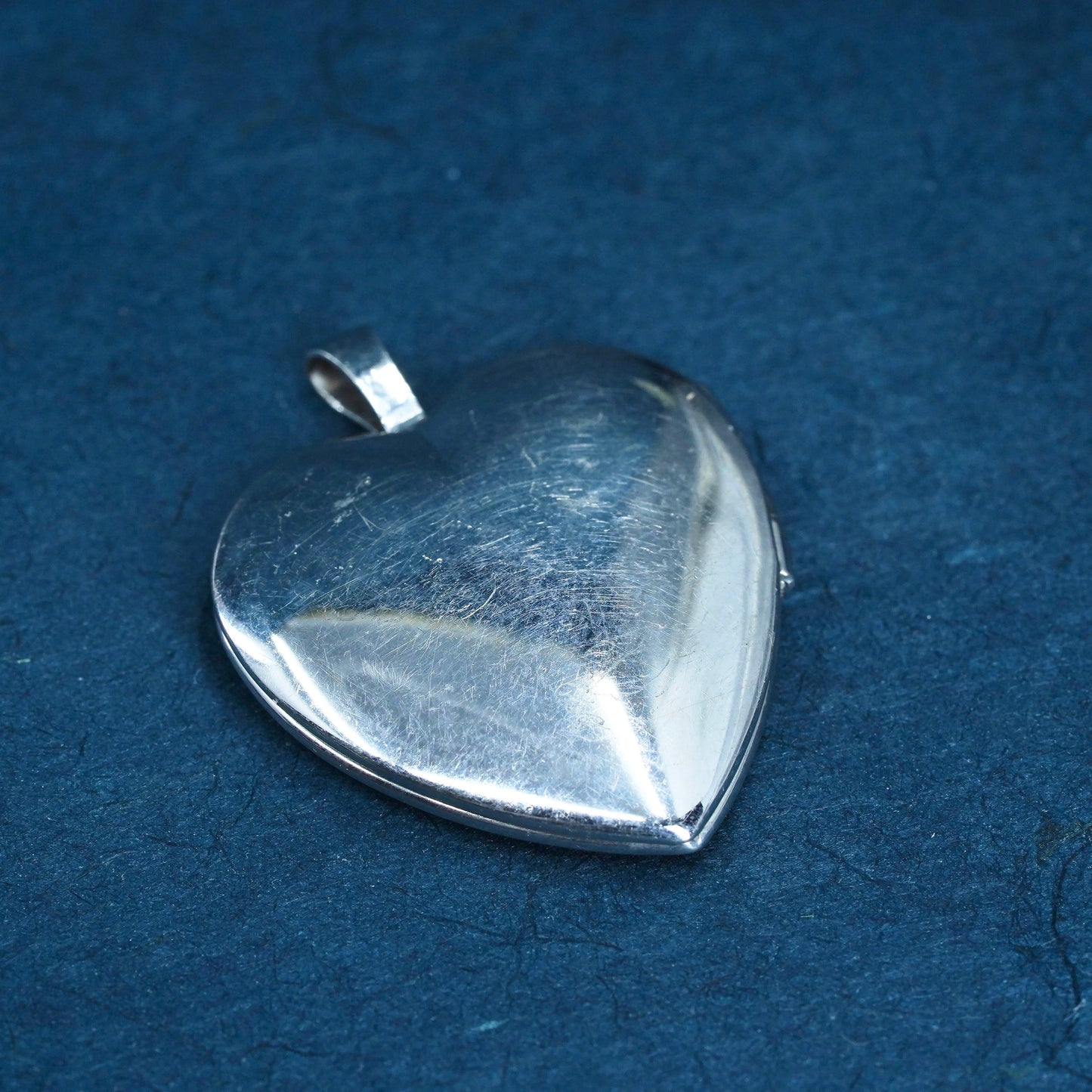 Vintage Sterling silver handmade pendant, 925 heart photo locket