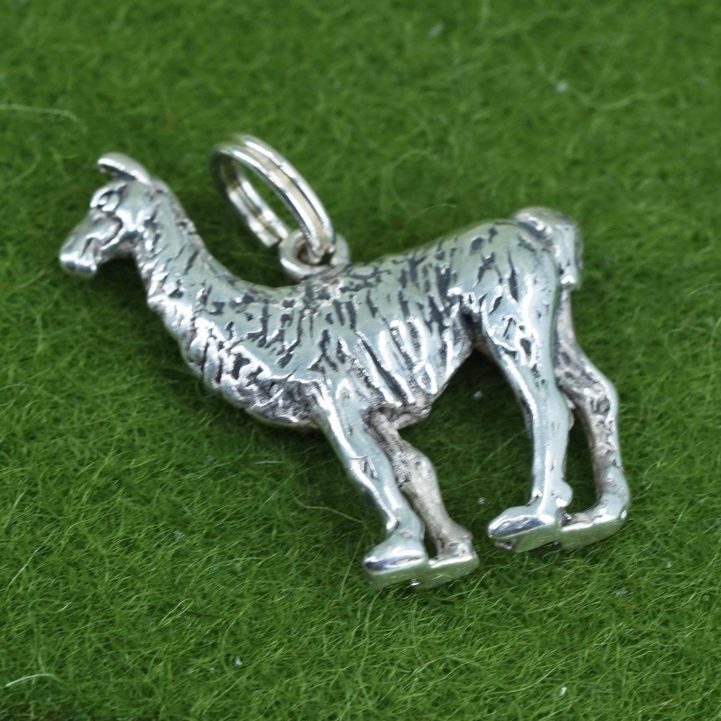 Vintage sterling silver handmade pendant, 925 camel charm