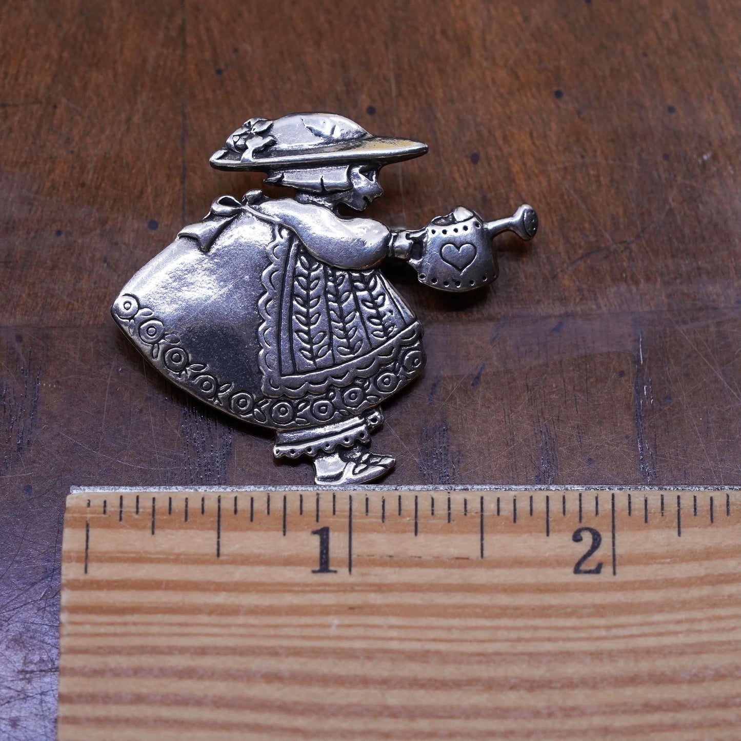 vintage Mary Engelbreit Me Ink Little Girl Sterling 925 Silver Brooch