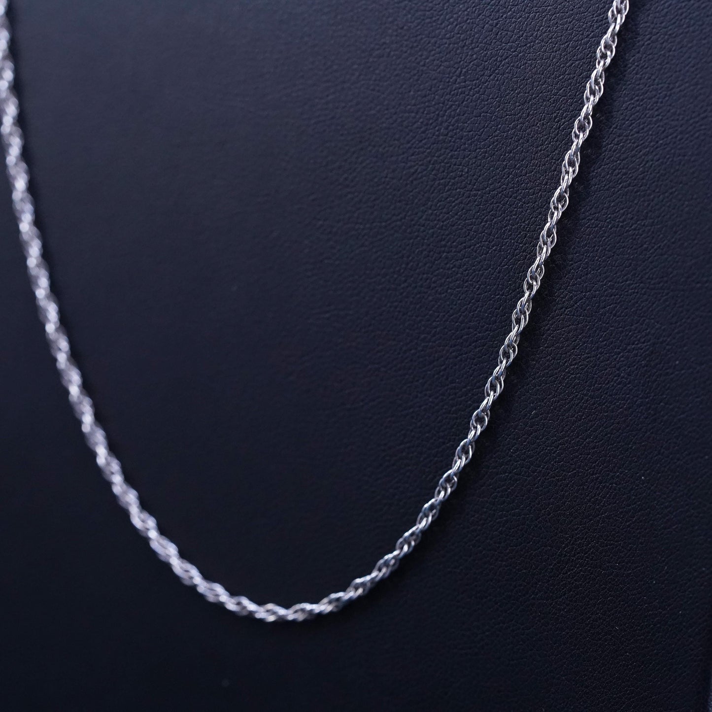 23", 2mm, vintage Mexican Sterling silver necklace, 925 Singapore rope chain