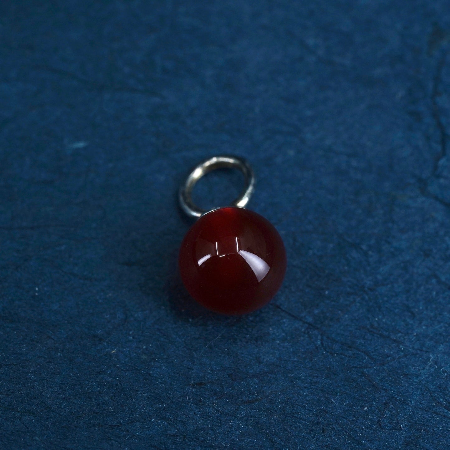 Vintage sterling silver handmade pendant with carnelian