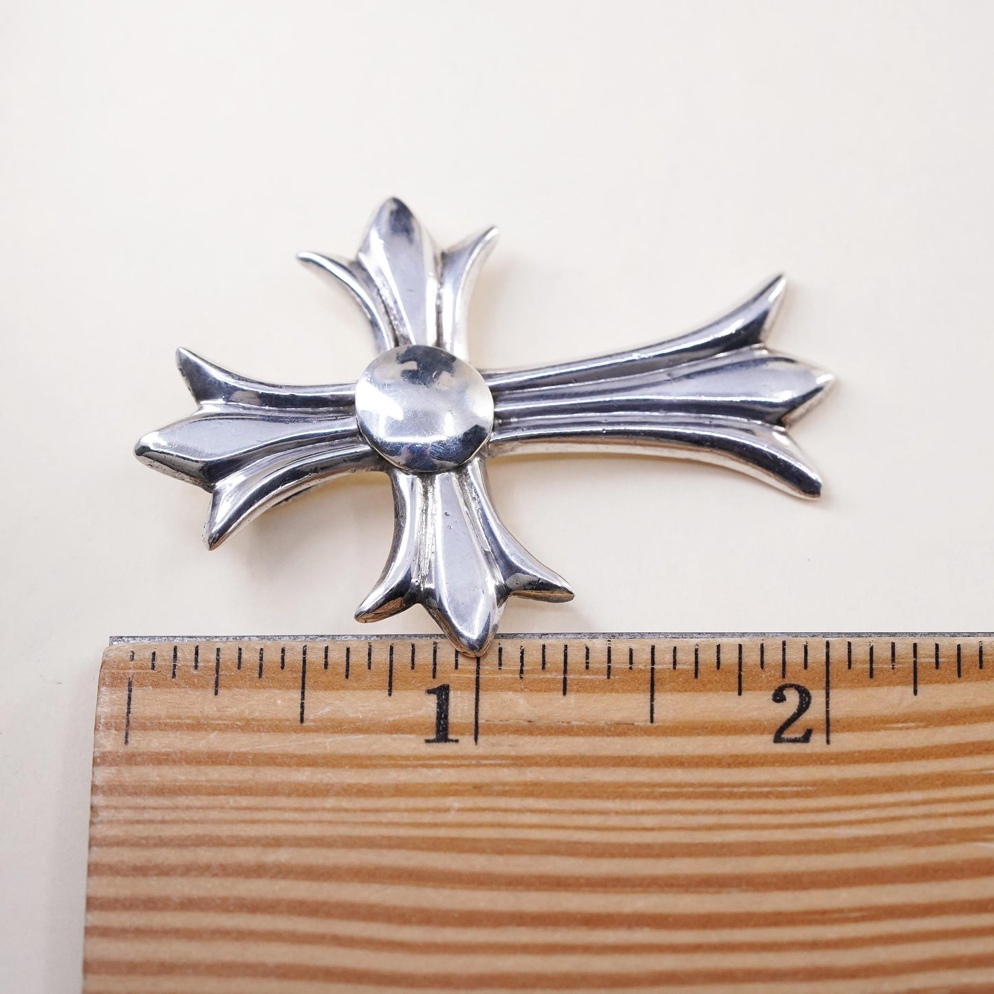 Vintage Irish sterling silver handmade pendant, huge 925 cross