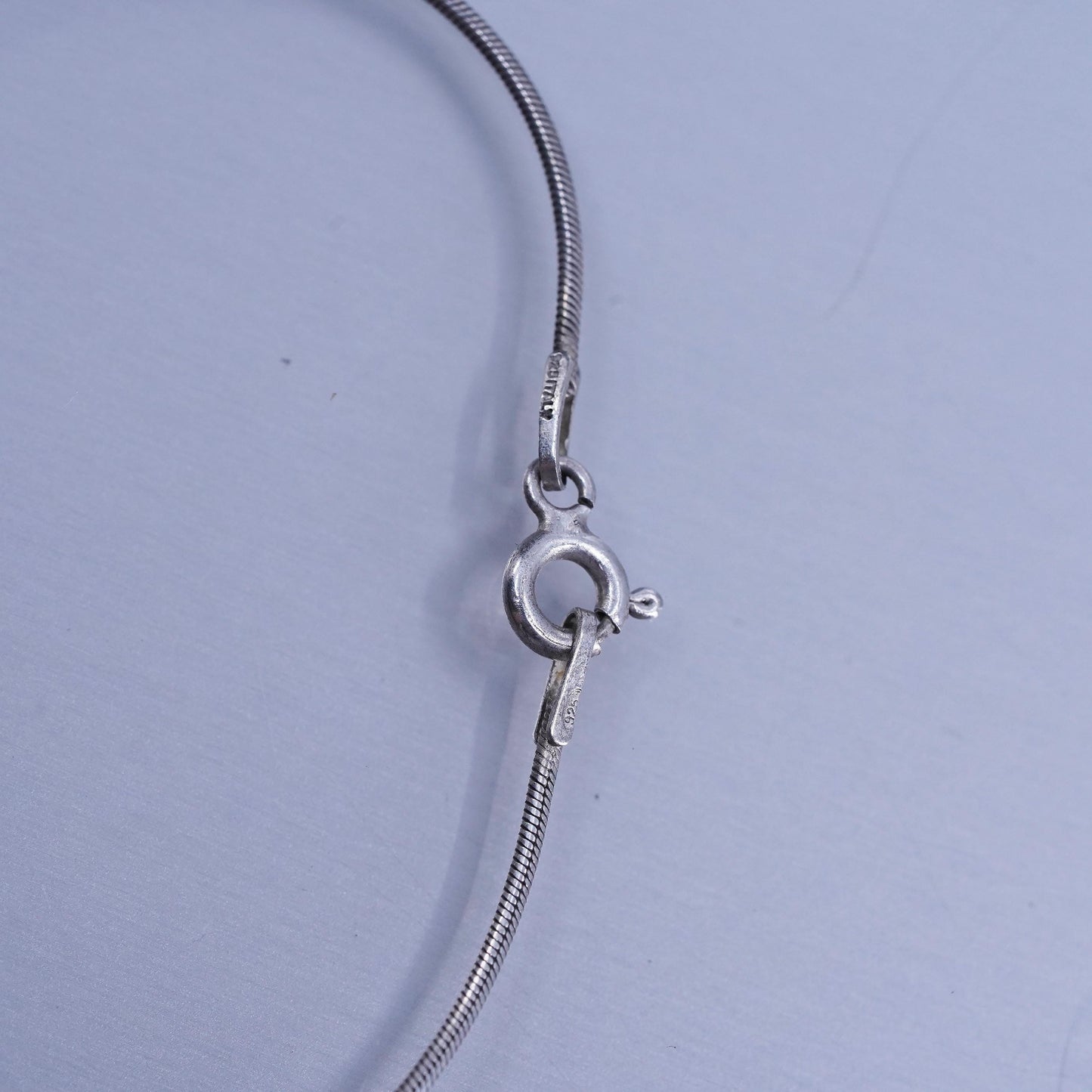 30” 1mm, vintage Italy Sterling 925 silver square snake chain necklace