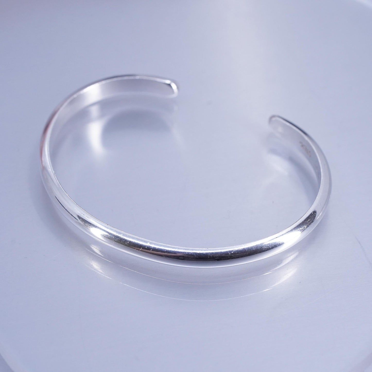 6.25”, Vintage 925 sterling silver handmade bracelet, textured stackable cuff