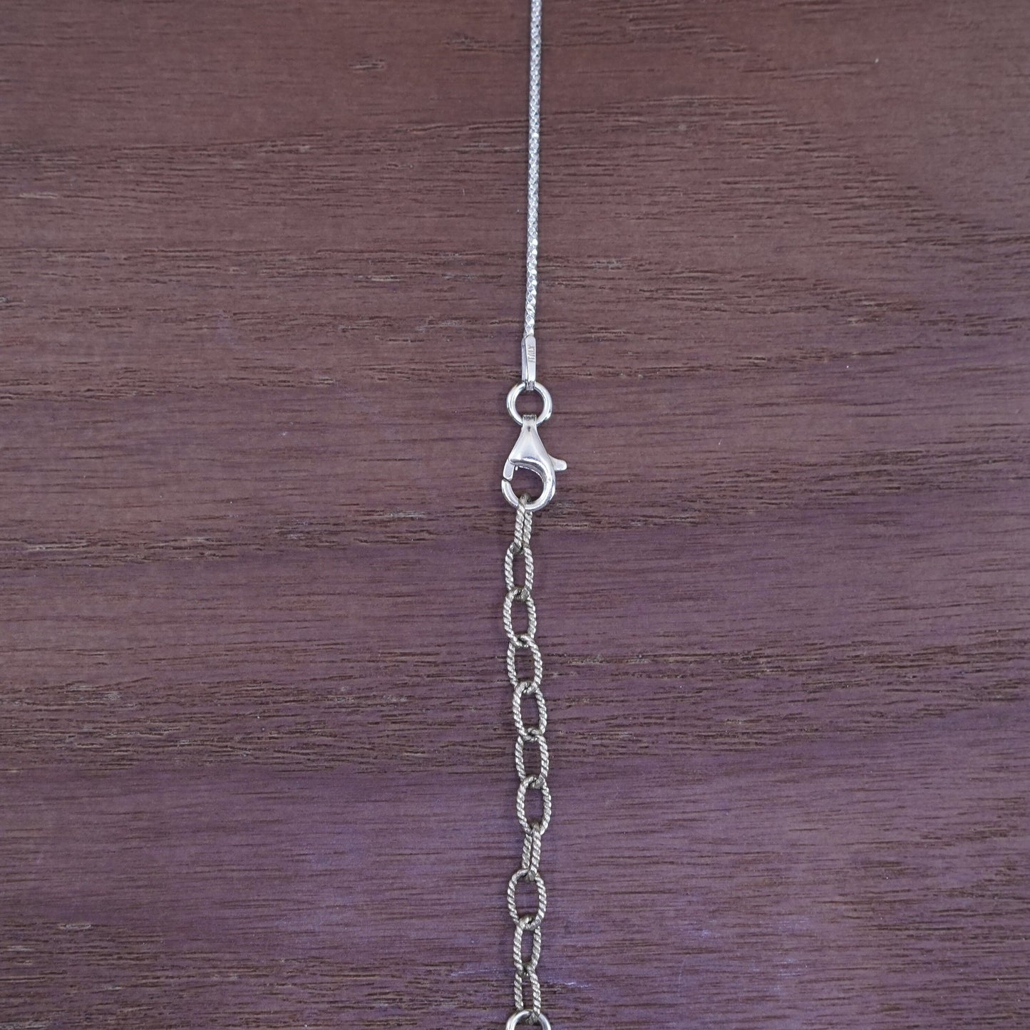 16+2”, two tone Sterling silver necklace, 925 snake chain gold bead pendant
