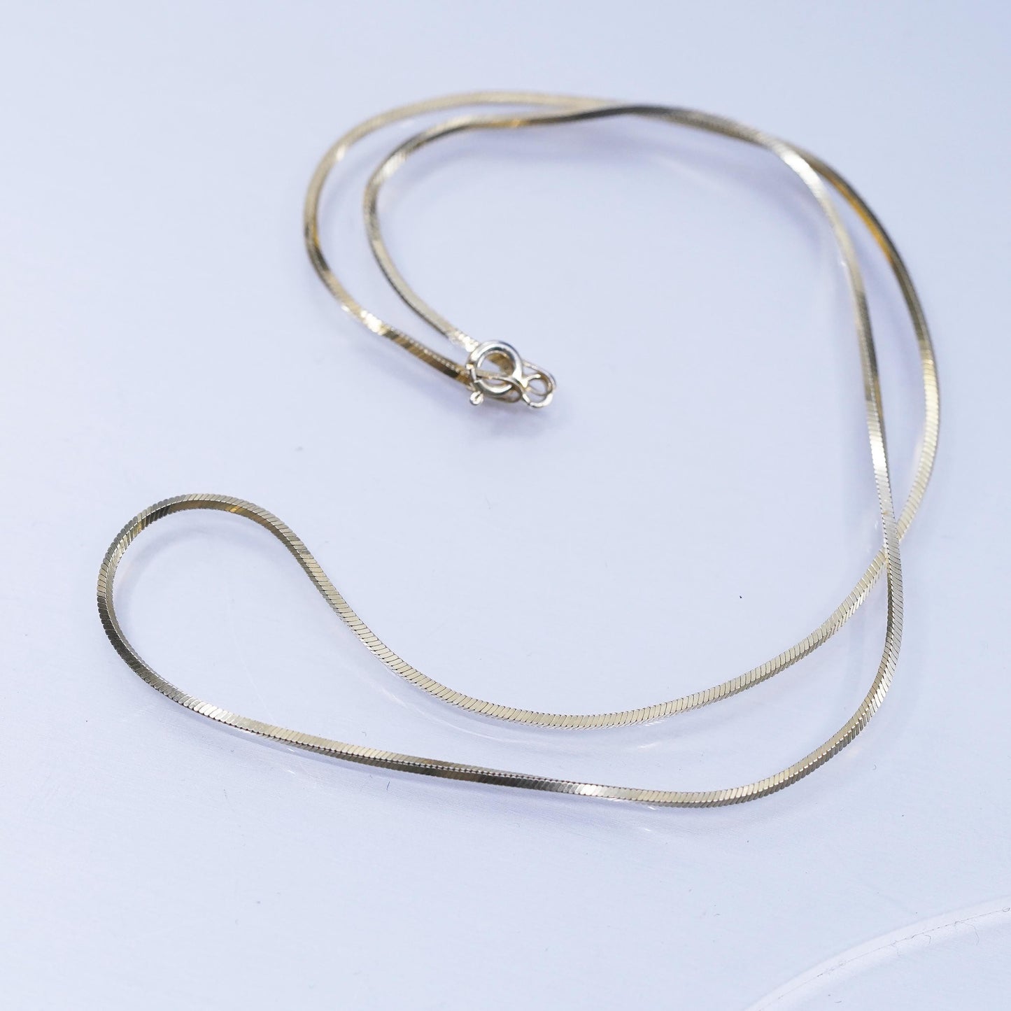 16”, Danecraft vermeil gold over Sterling 925 silver square snake necklace