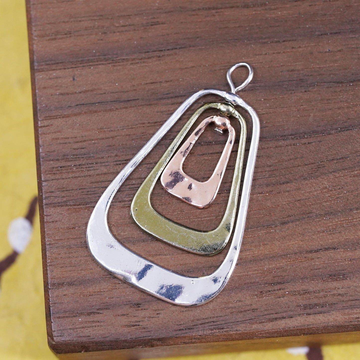 Vintage triple tone Sterling Silver 925 Handmade Pendant