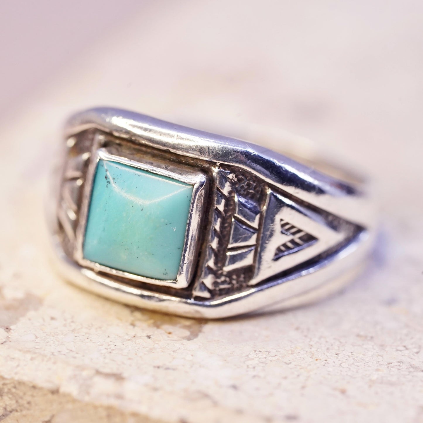 Size 6, Bell Trading Post Sterling 925 silver ring, Native American, turquoise