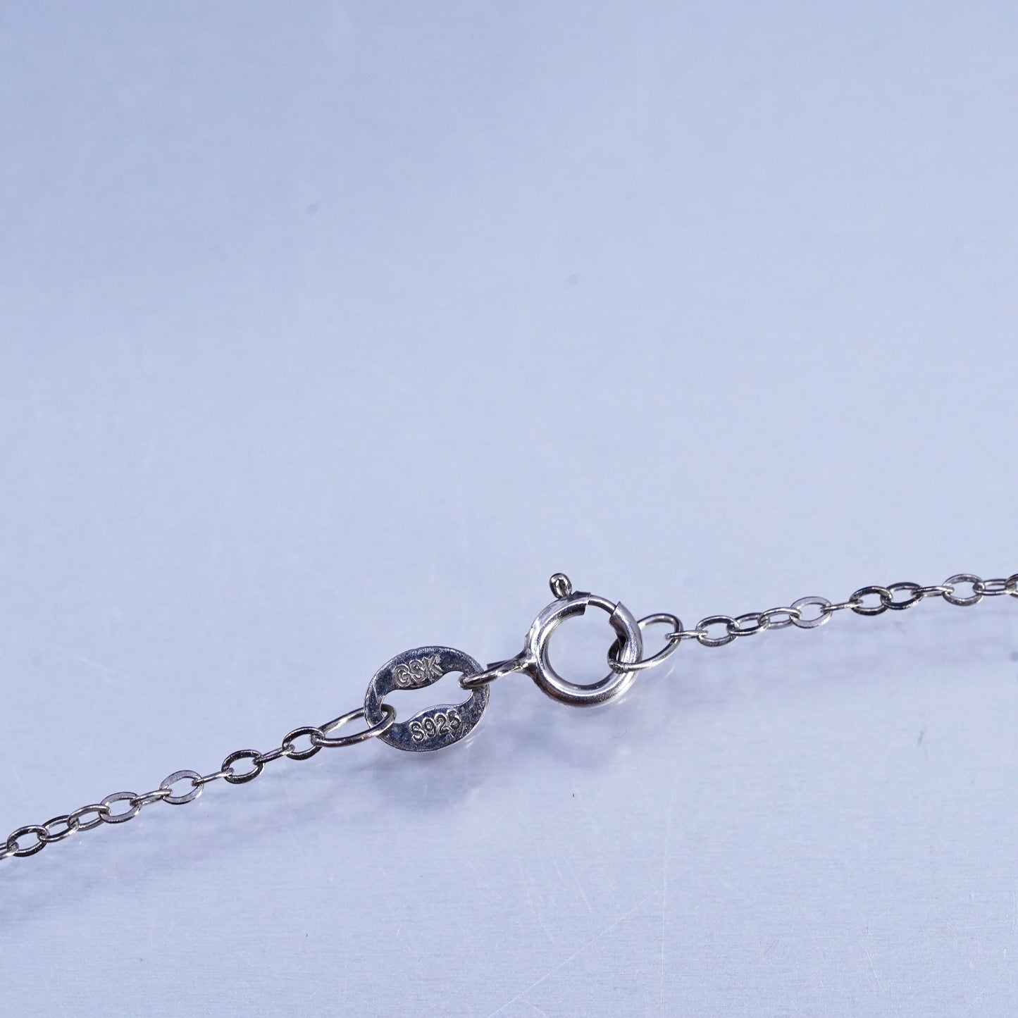 18", Sterling 925 silver circle necklace with turquoise teardrop pendant