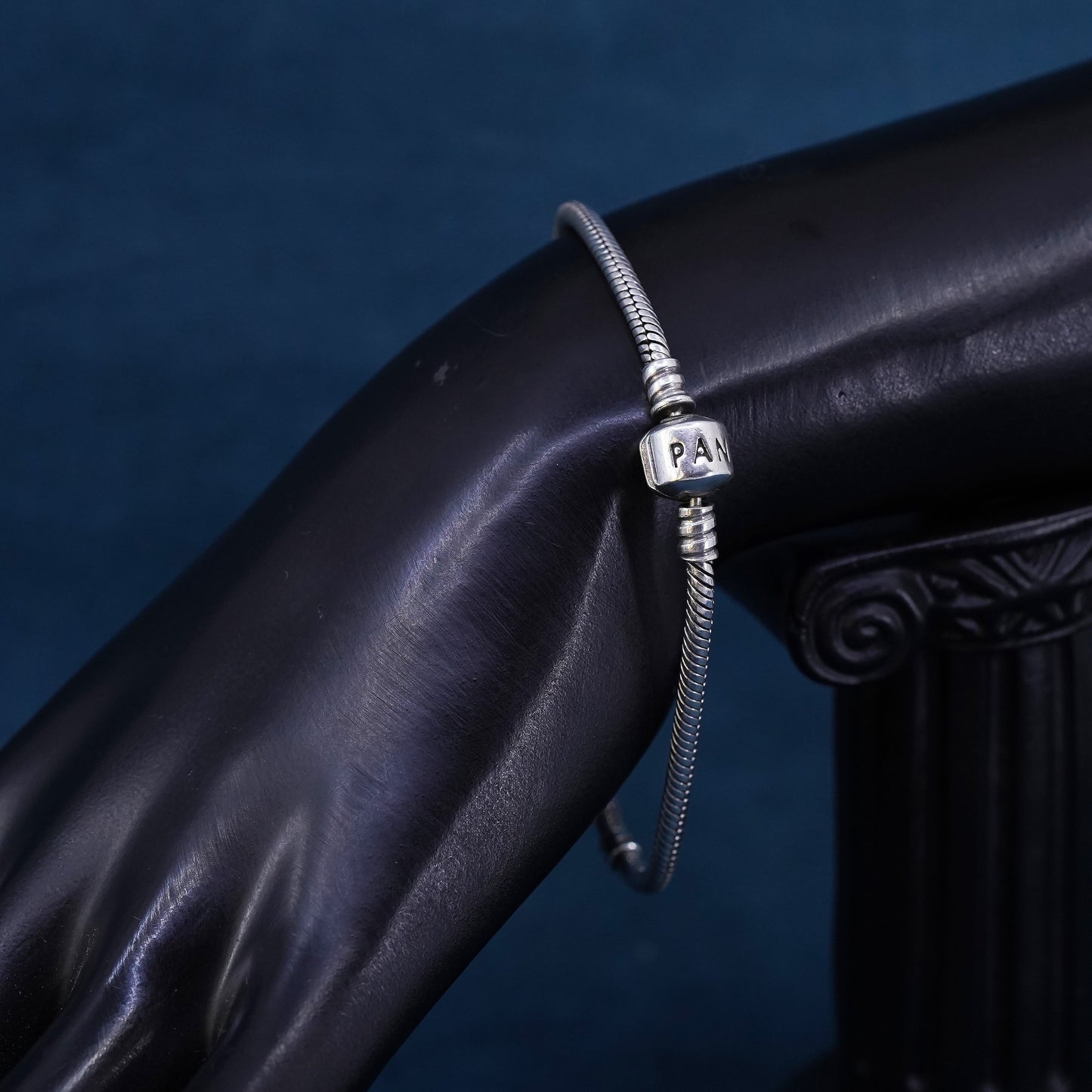 7.5", Vintage Pandora ALE sterling 925 silver snake chain bracelet