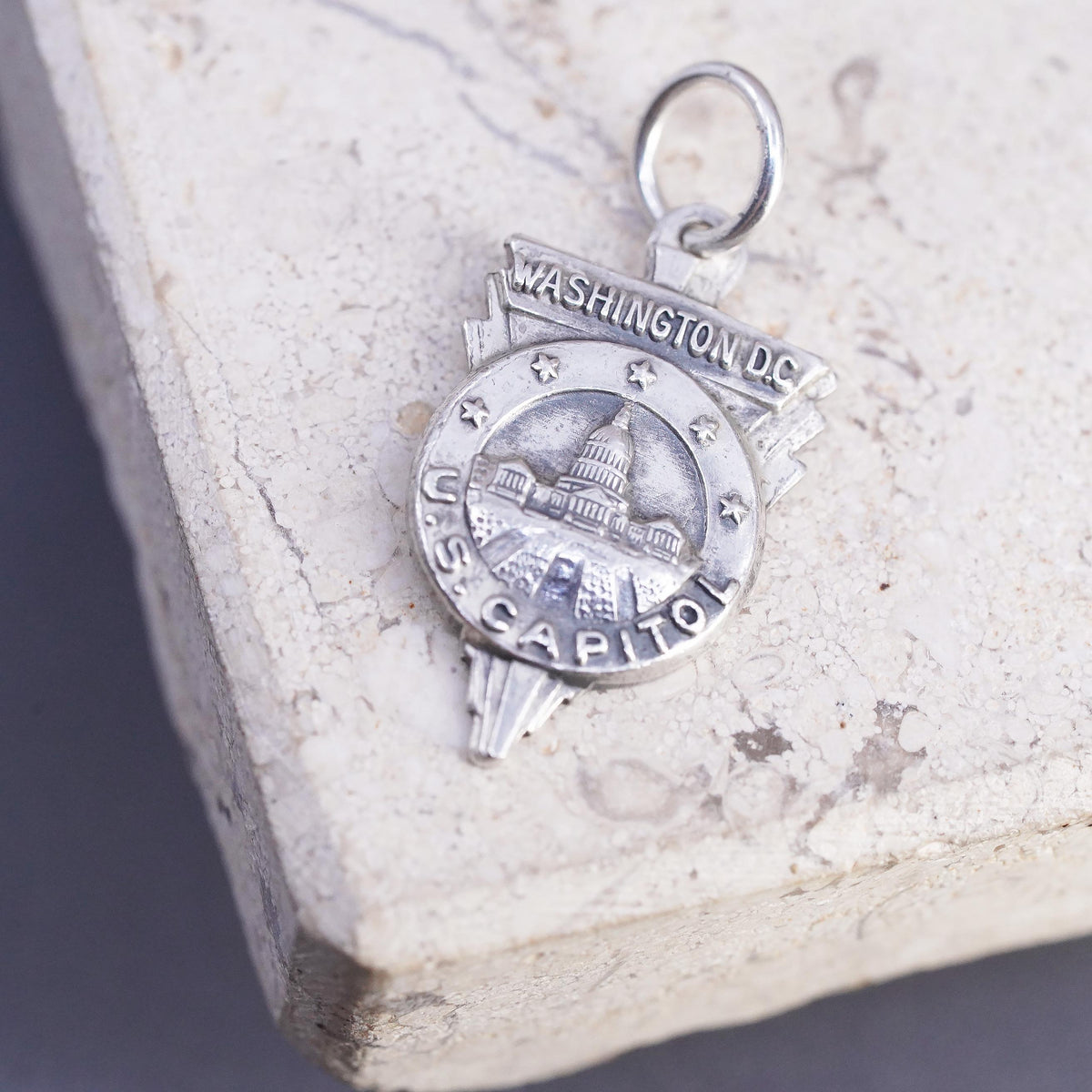 Vintage Sterling 925 Silver Washington DC U.S. White House Charm Pendant