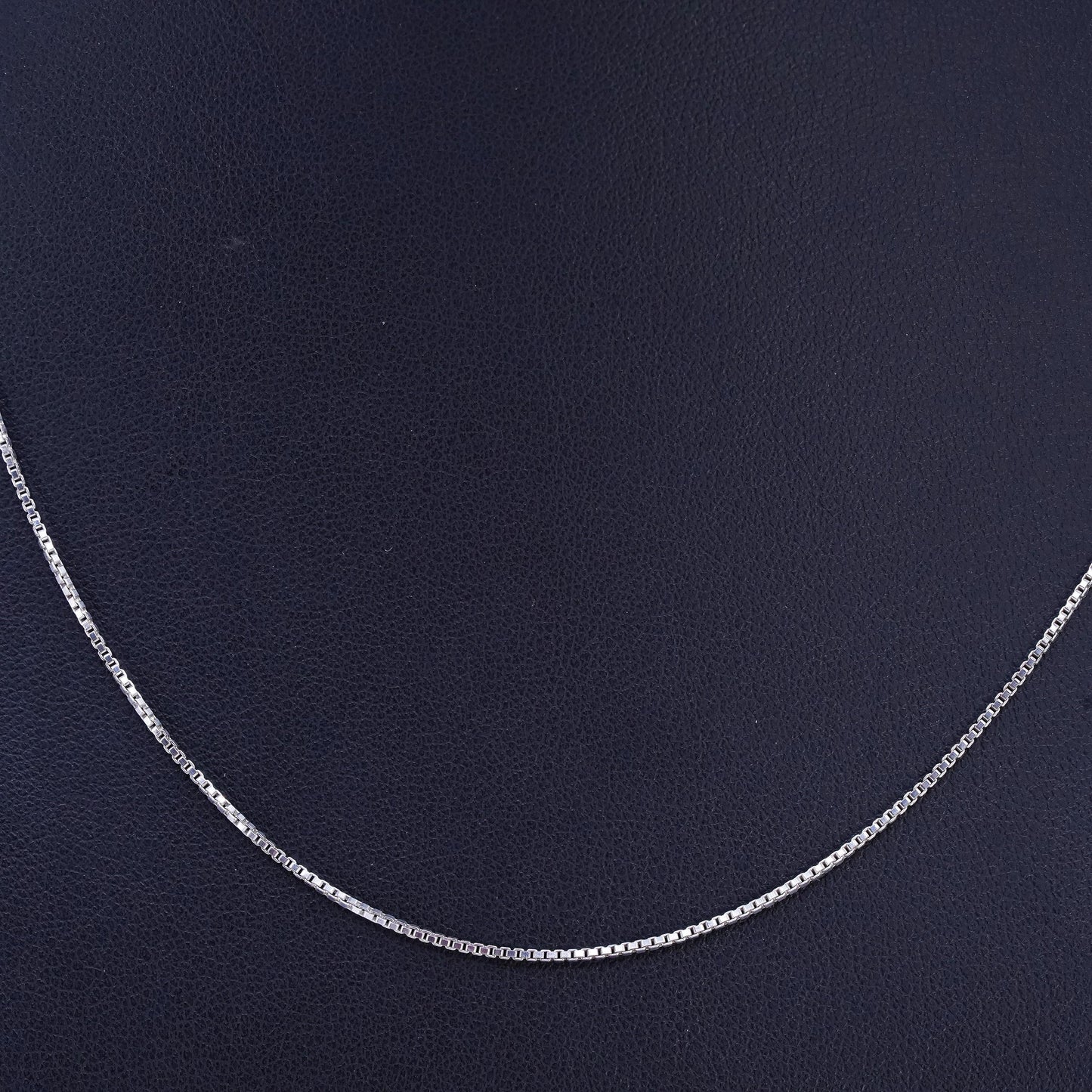 18" 1mm, vintage Italian 925 silver box chain necklace