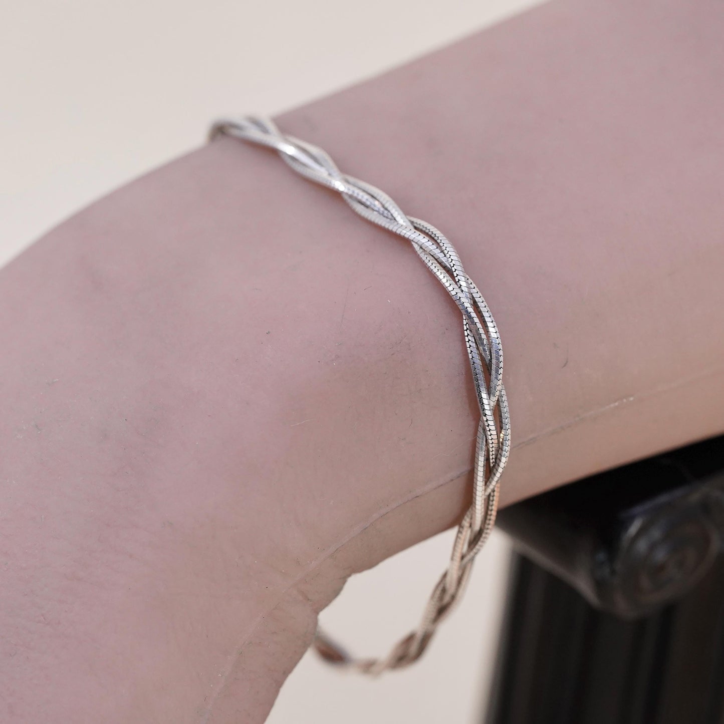 7”, Dyadema Italian multi strands sterling silver bracelet, 925 woven snake