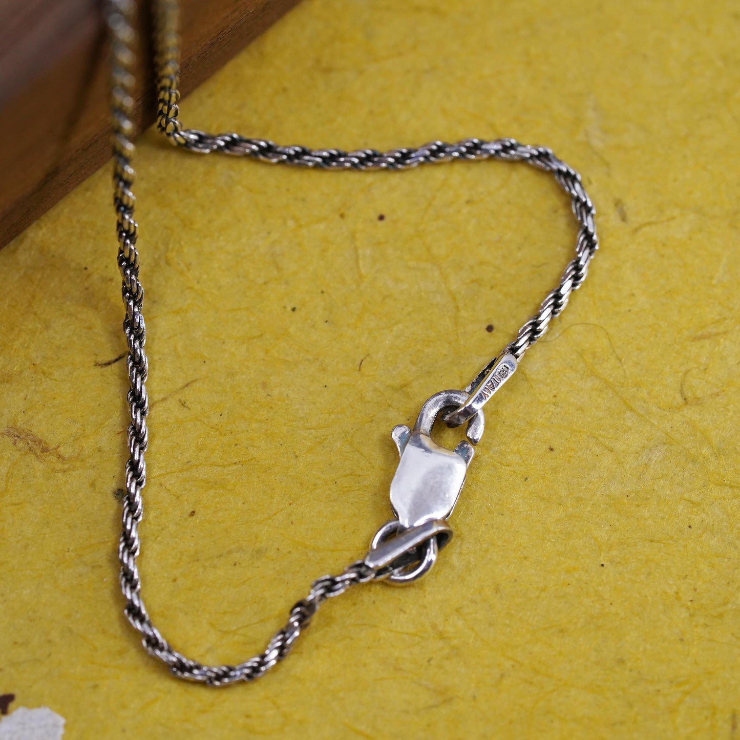 20" 1.6mm, vintage Sterling silver necklace, 925 French rope chain