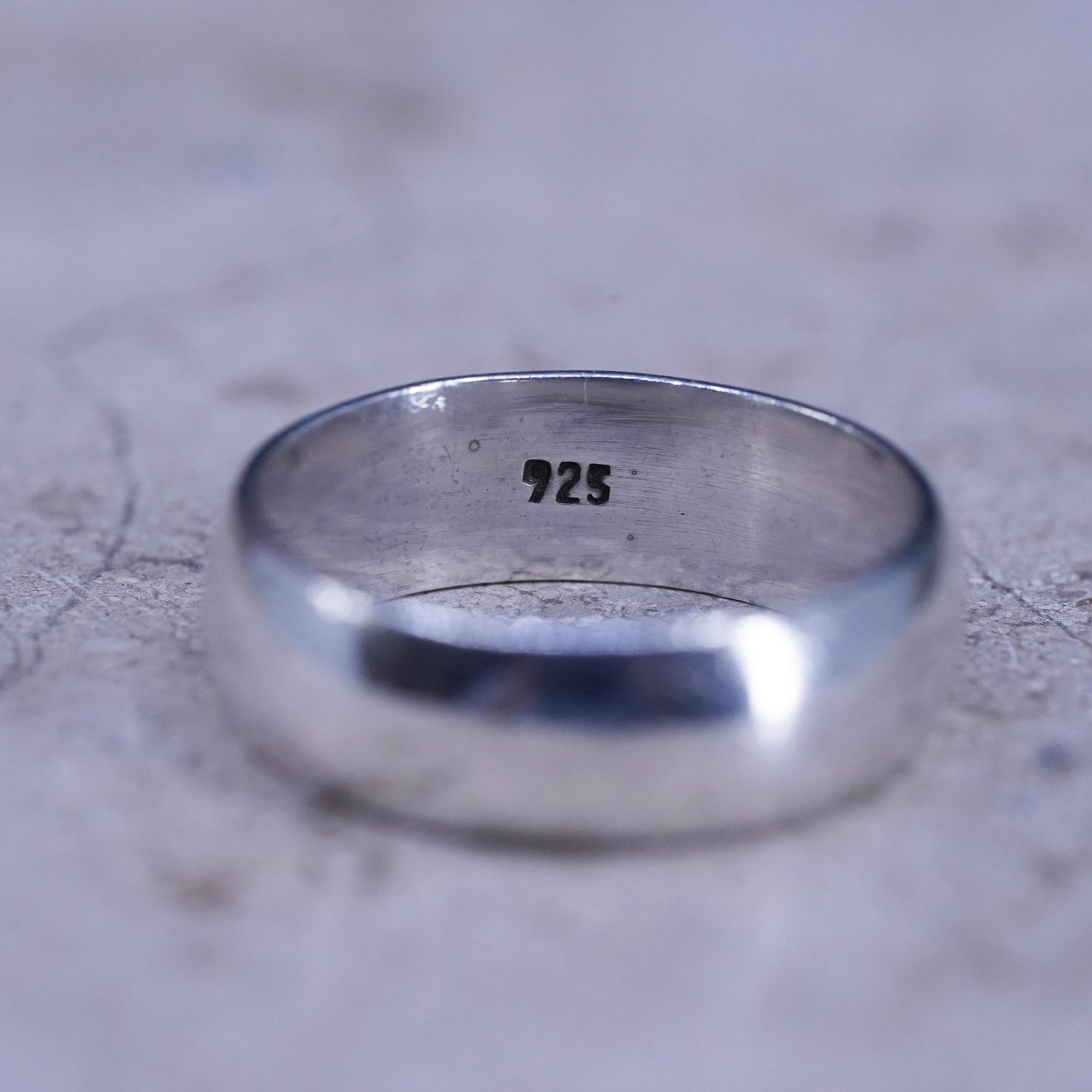 Size 7, vintage Sterling silver handmade ring, 925 wedding band