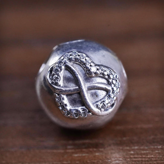 Vintage ALE Sterling silver handmade pendant, 925 heart bead charm