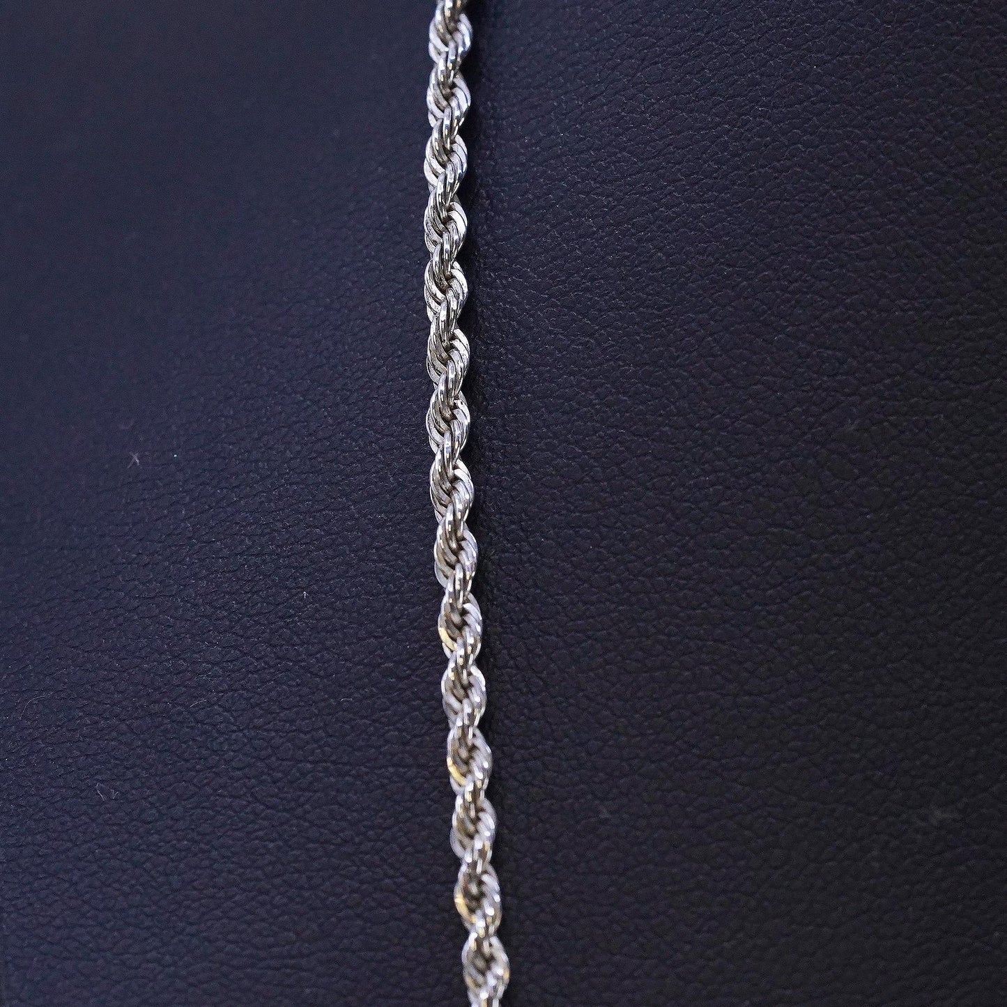 24",, VTG Danecraft USA Sterling silver necklace, 925 Diamond cut rope chain