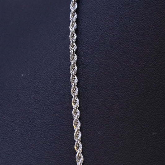24",, VTG Danecraft USA Sterling silver necklace, 925 Diamond cut rope chain