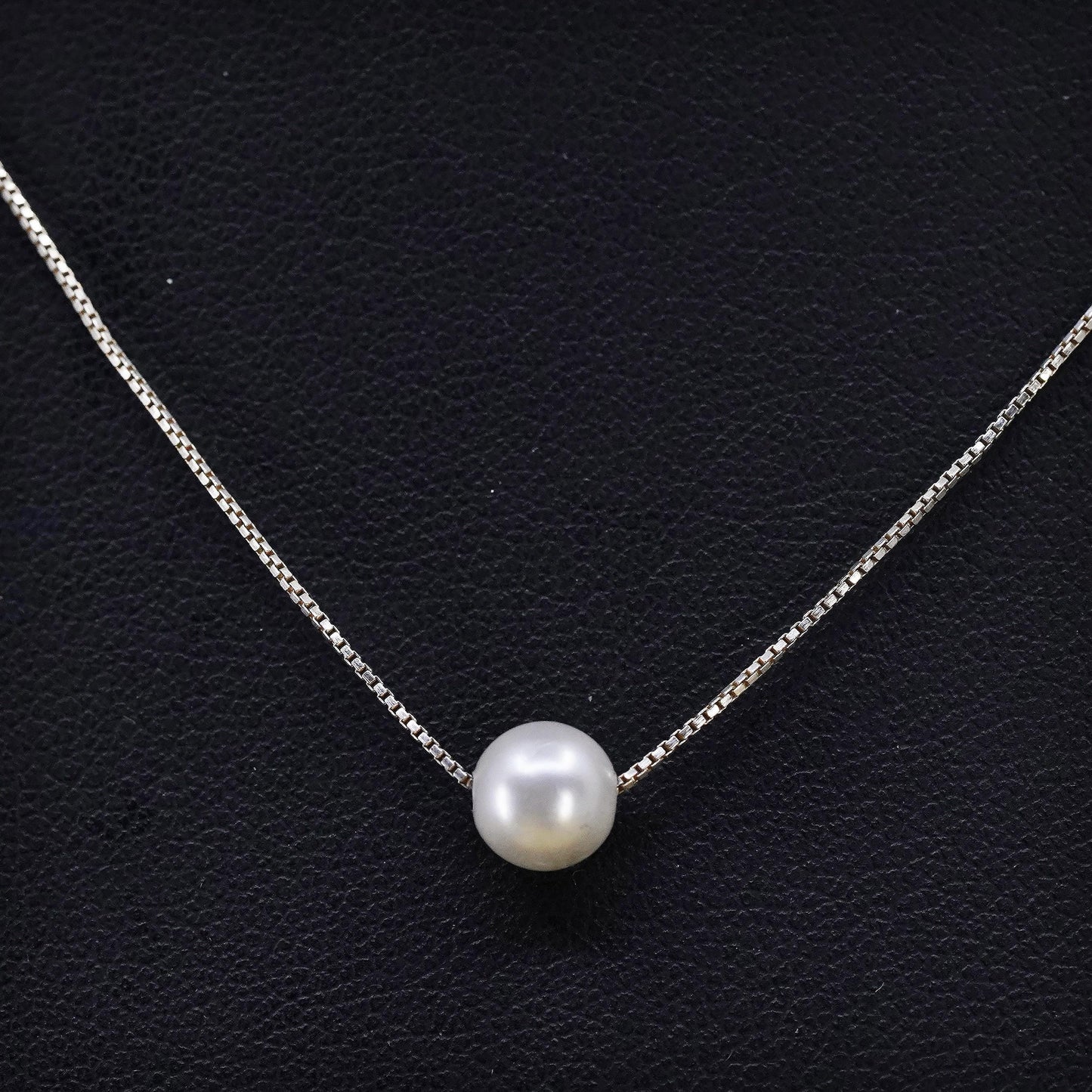16+2”, vermeil rose gold Sterling silver necklace, 925 circle pearl pendant
