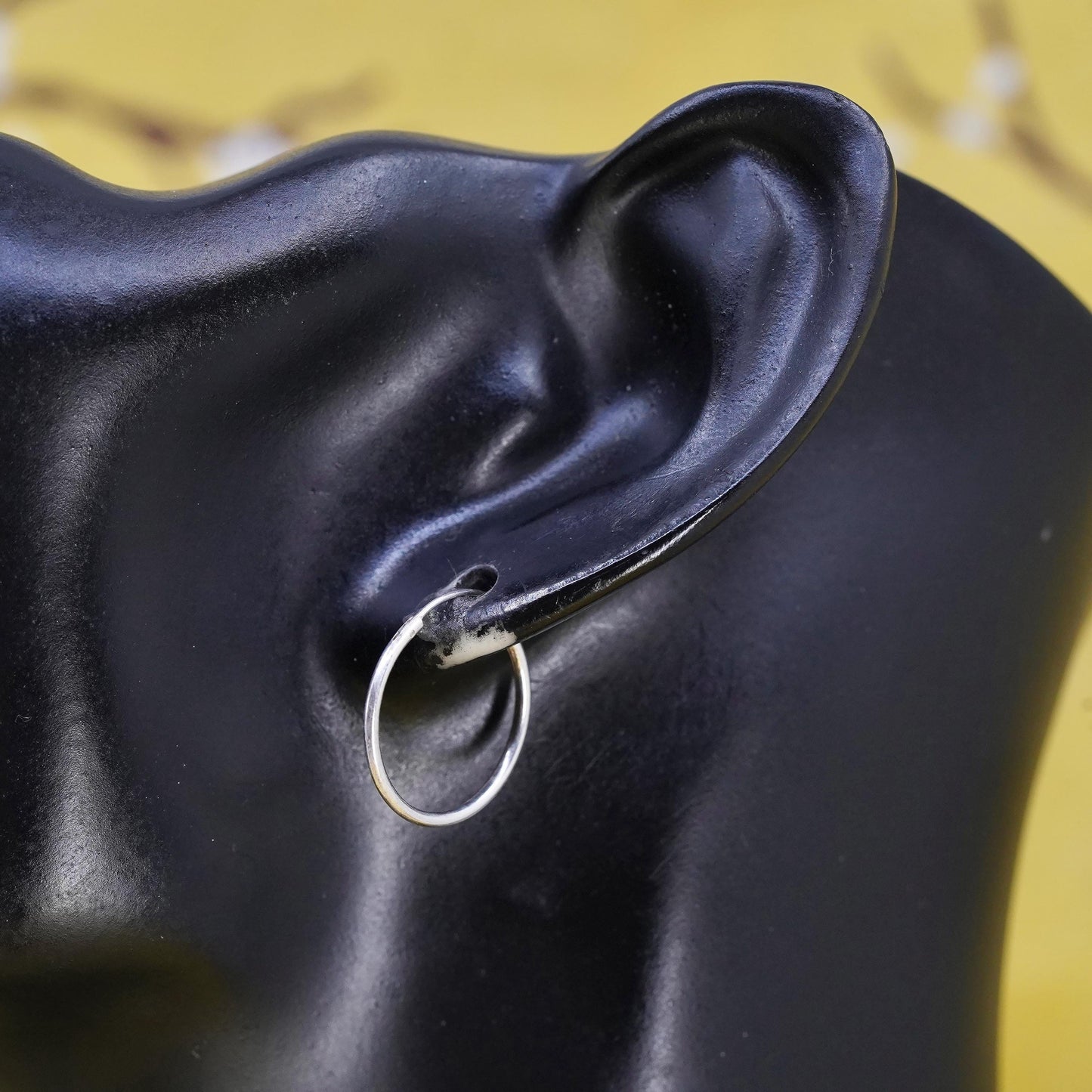 0.75”, Vintage Sterling silver handmade earrings, 925 hoops