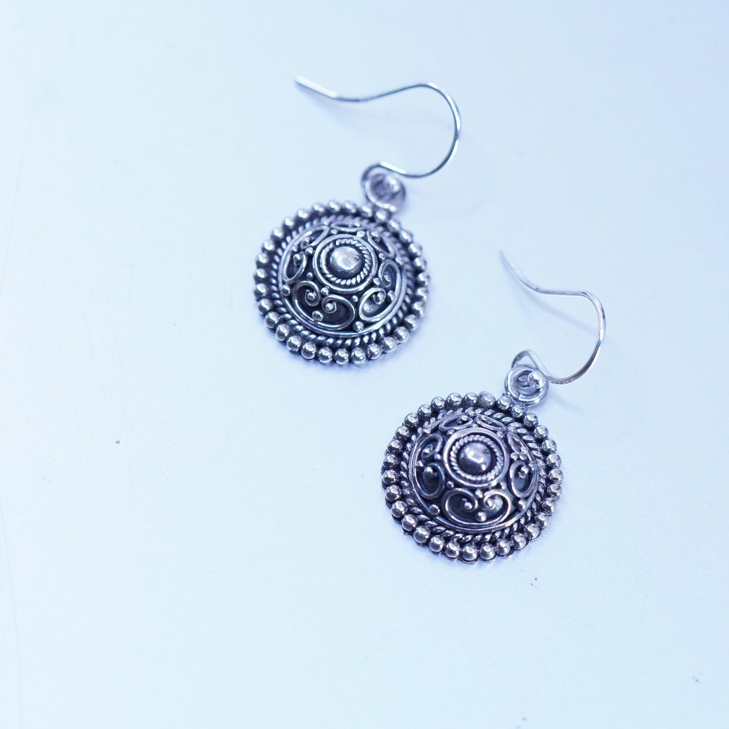 vintage BA Suarti Bali Sterling 925 Silver Pierced Earrings with bead