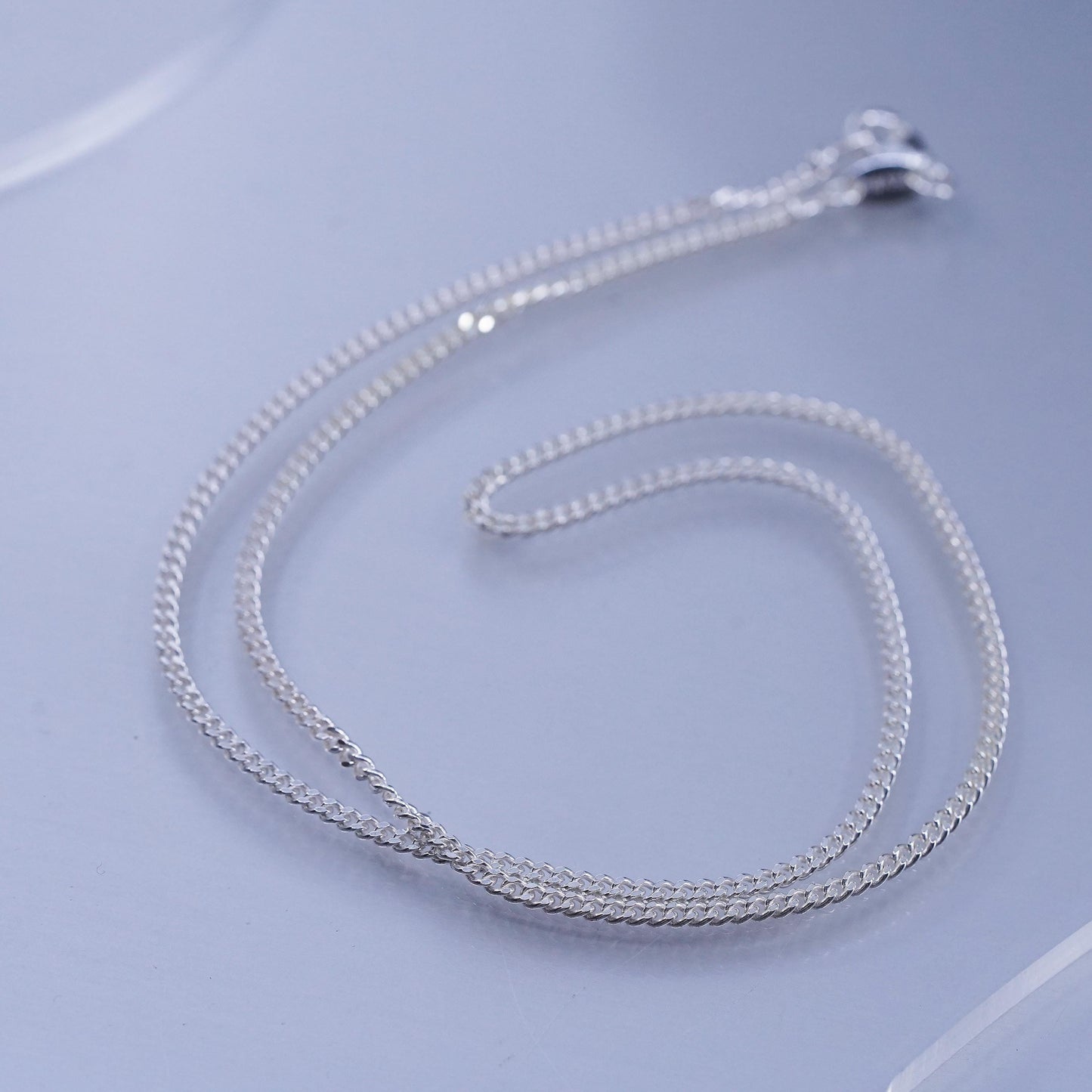 18” 2mm, vintage EVP Sterling 925 silver curb chain necklace