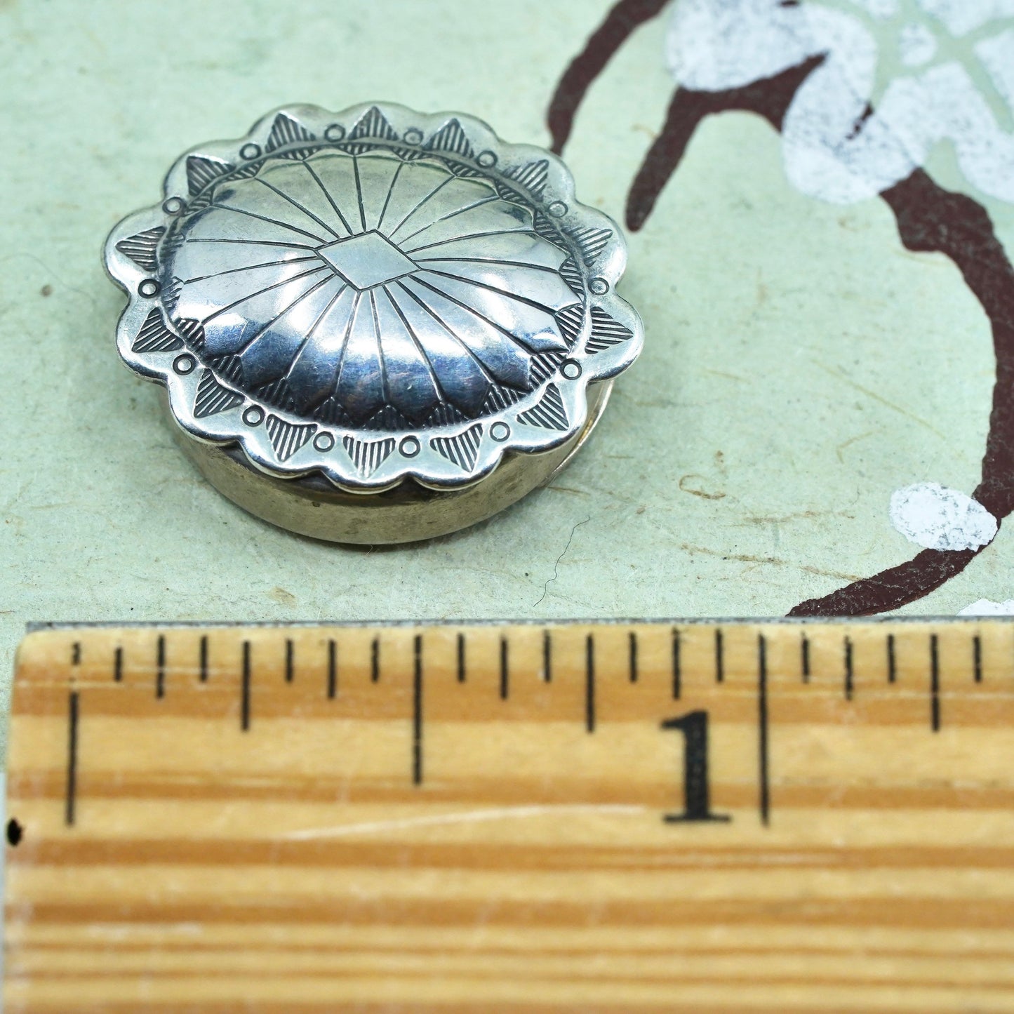 Native American handmade sterling silver 925 button cover