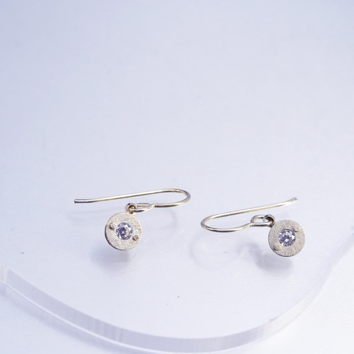 Vintage vermeil gold filled Sterling 925 silver earrings with Cz details