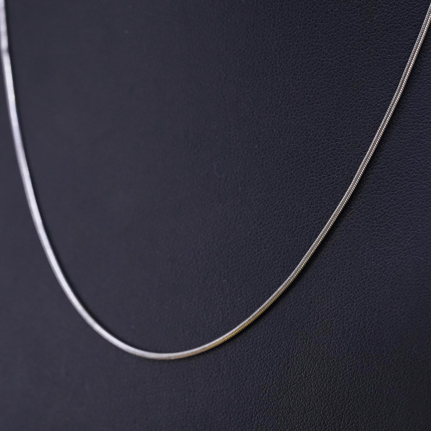 18" 1mm, vintage Sterling silver necklace, Italy 925 snake chain