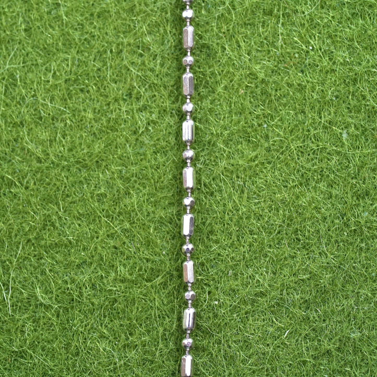 16", 1mm, Vintage sterling silver beads chain, 925 necklace