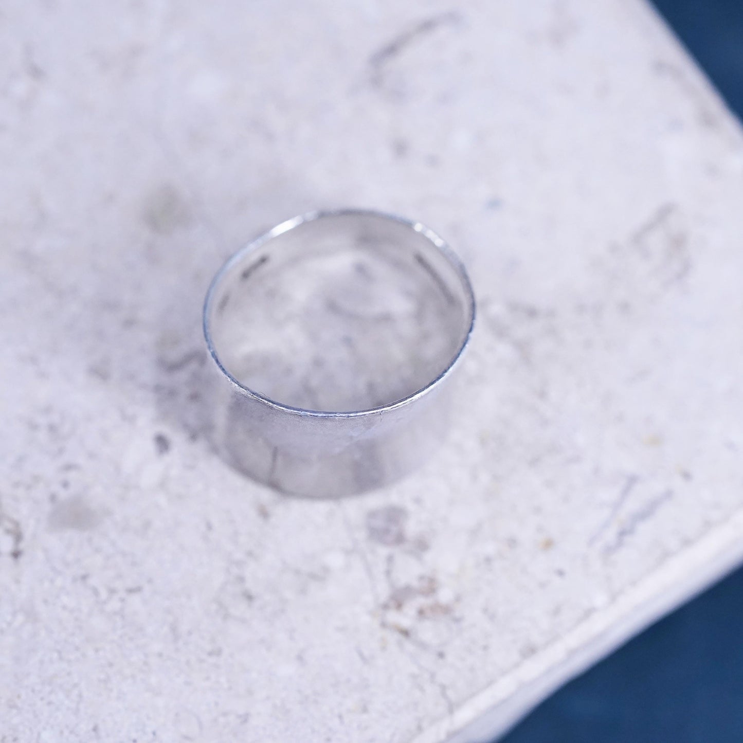 Size 5.75, vintage Sterling silver handmade ring, wide 925 band