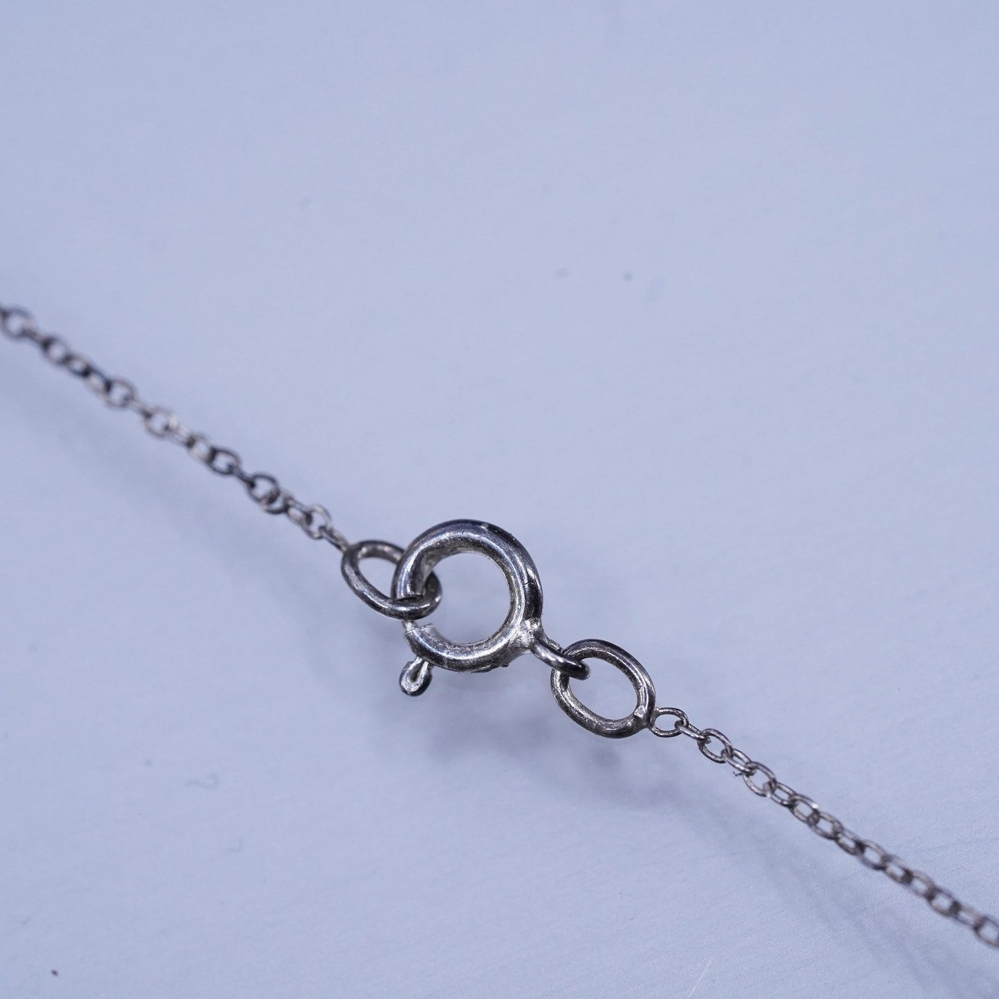 18”, vintage Sterling 925 silver circle pendant necklace with infinity pendant