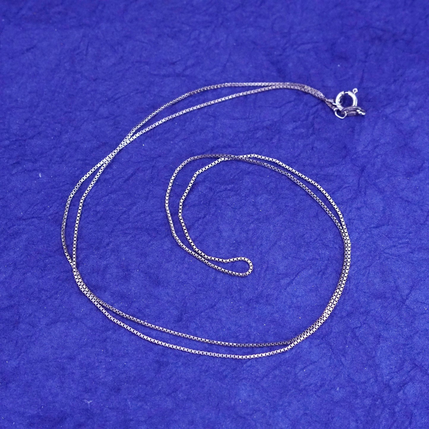 24” 1mm, vintage Sterling silver handmade necklace, 925 box chain