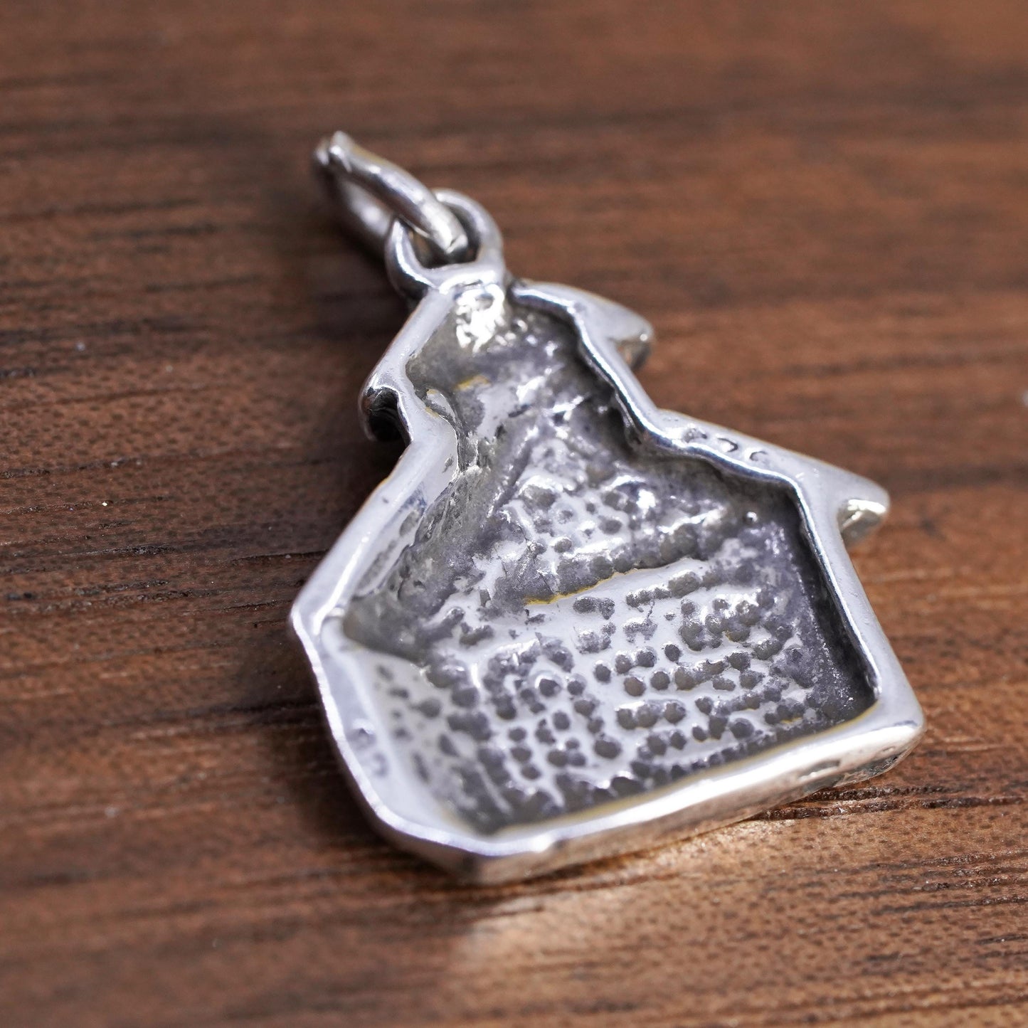 Vintage Sterling 925 silver handmade tag, school house charm pendant