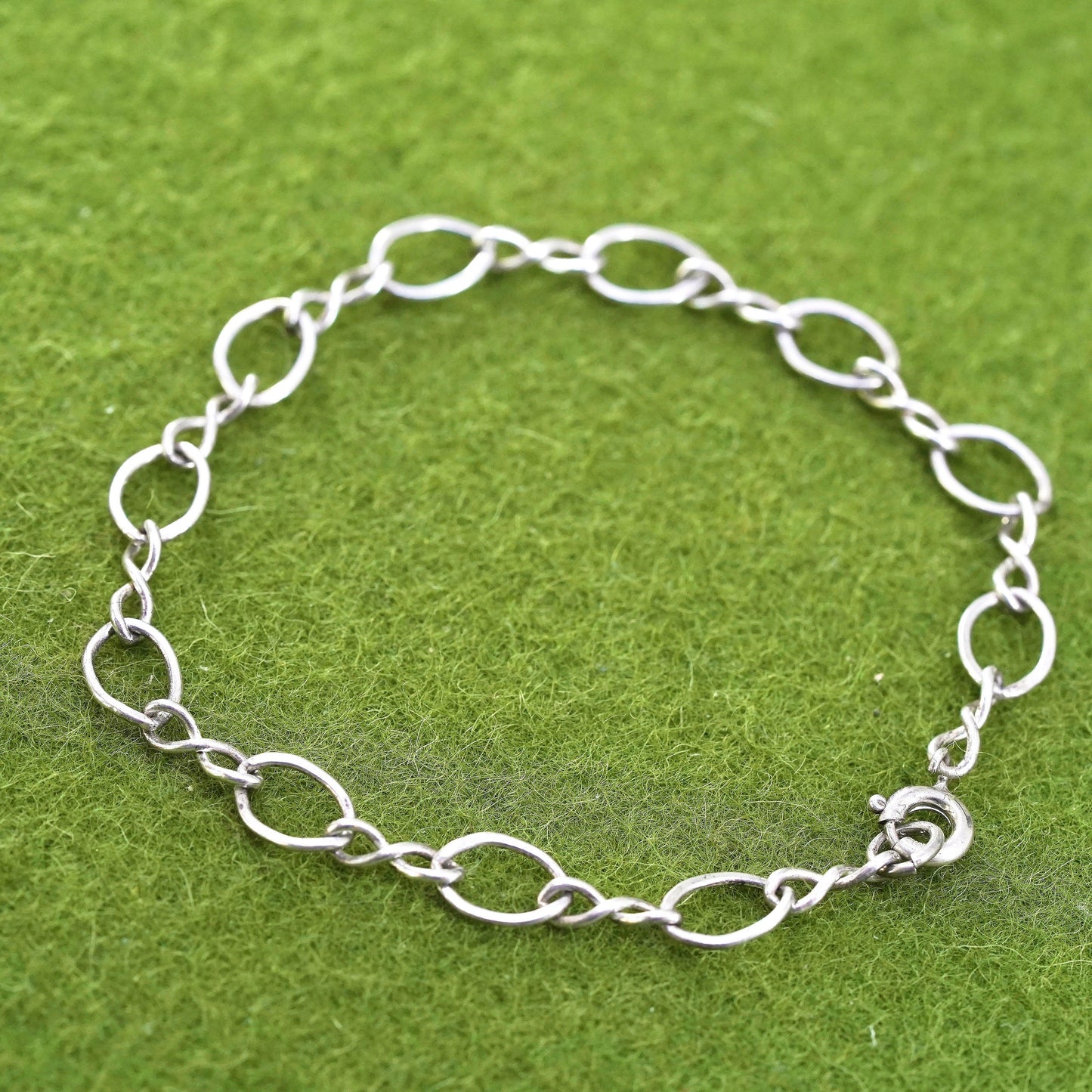 6.5”, 7mm, Vintage sterling 925 silver twisted curb bracelet