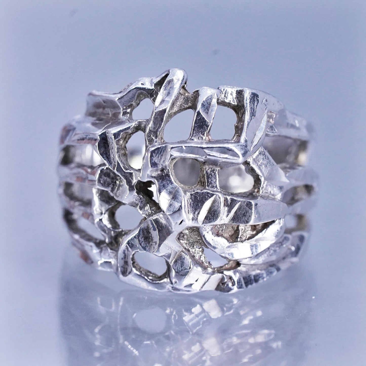 Size 7.25, vintage Sterling 925 silver handmade snake ring