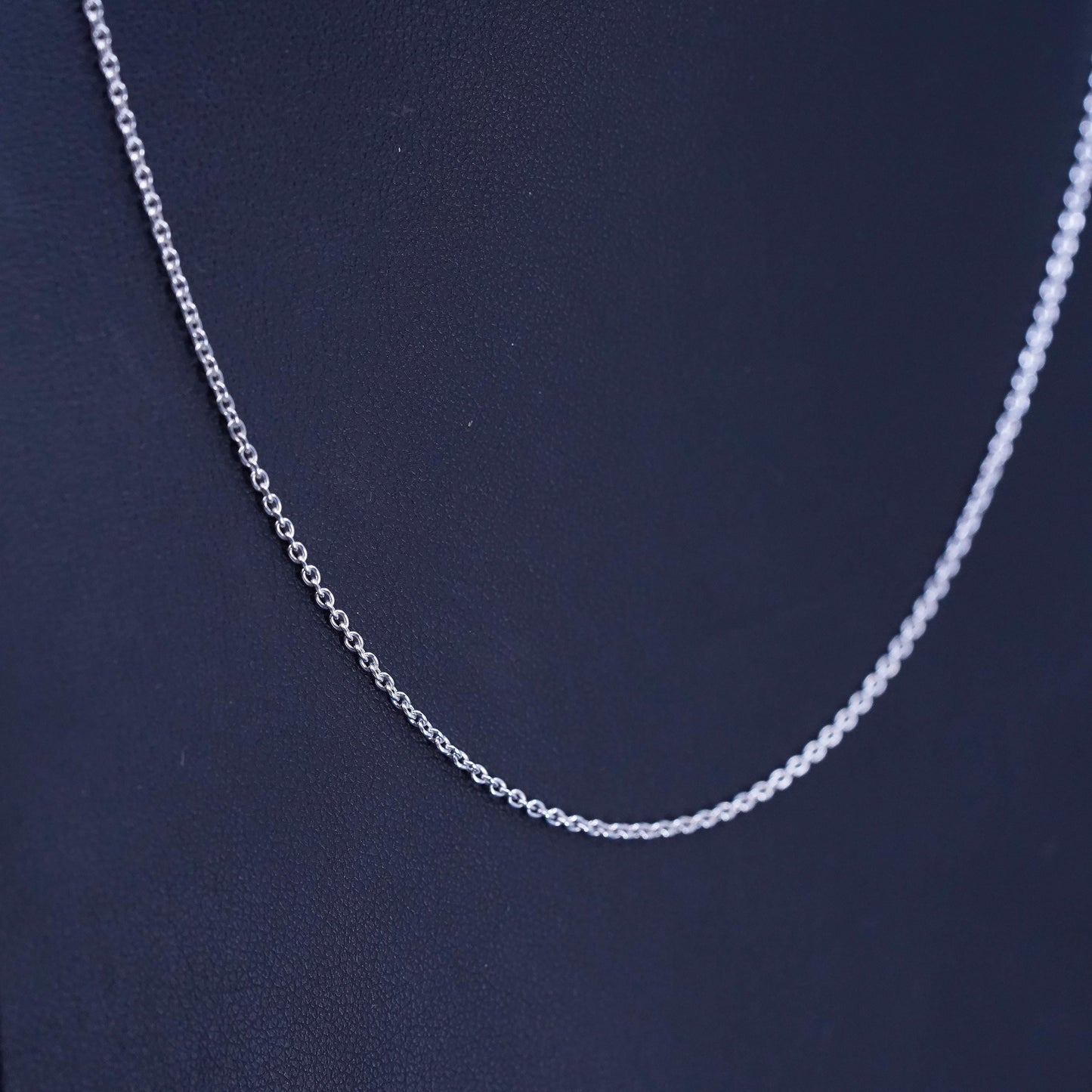 18”, 1mm, vintage Sterling silver handmade necklace, 925 circle chain