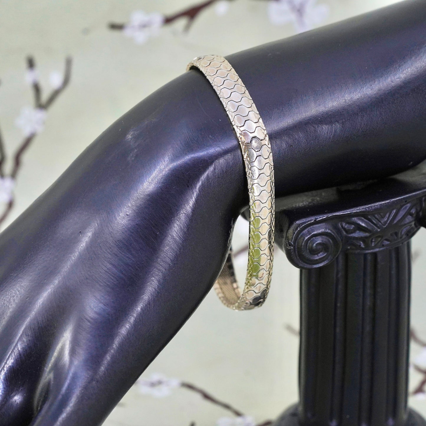 7.25", VTG vermeil gold over Sterling silver omega bracelet, Italy 925 chain