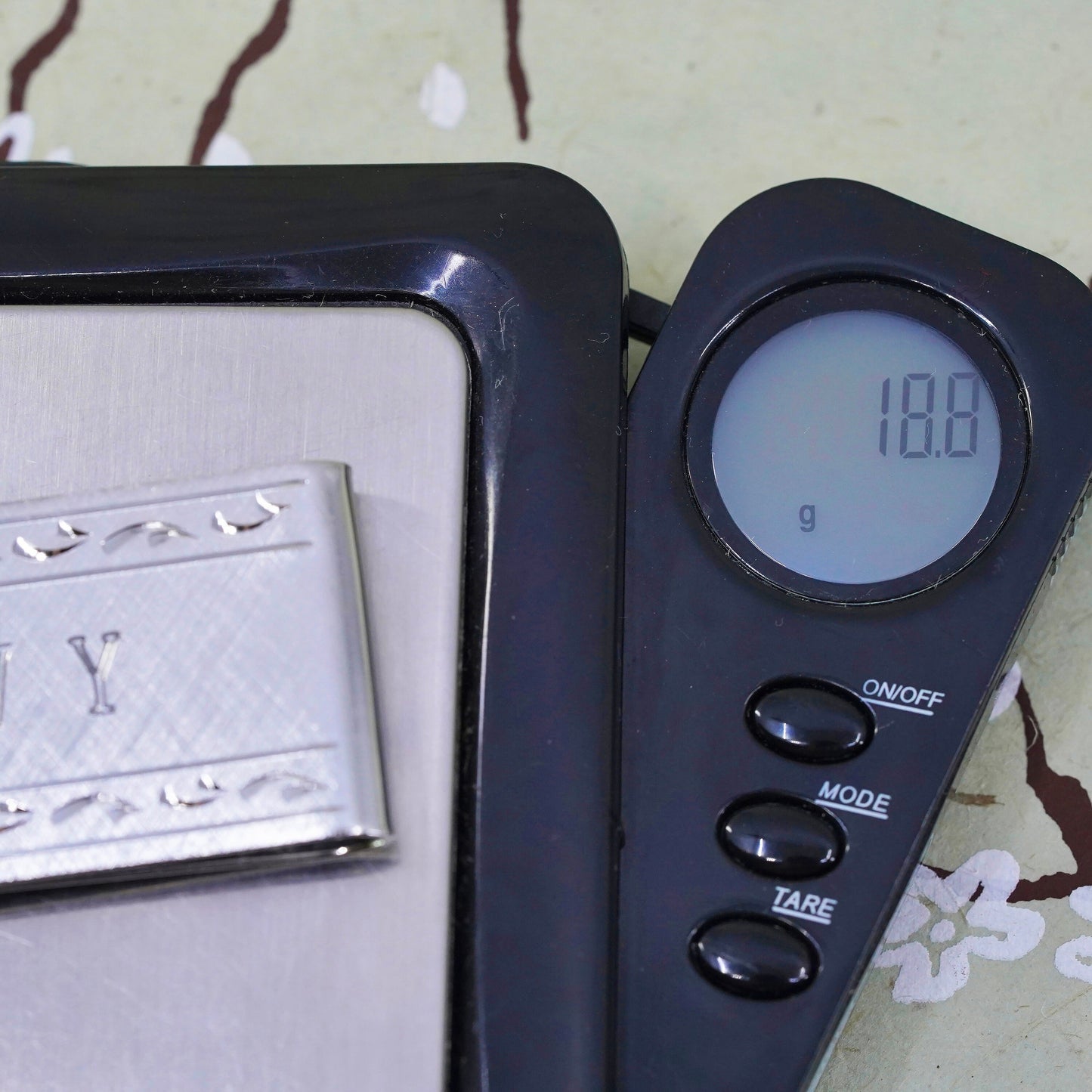 Elco sterling silver handmade money clip, 925 money clip with monogram “JWY”