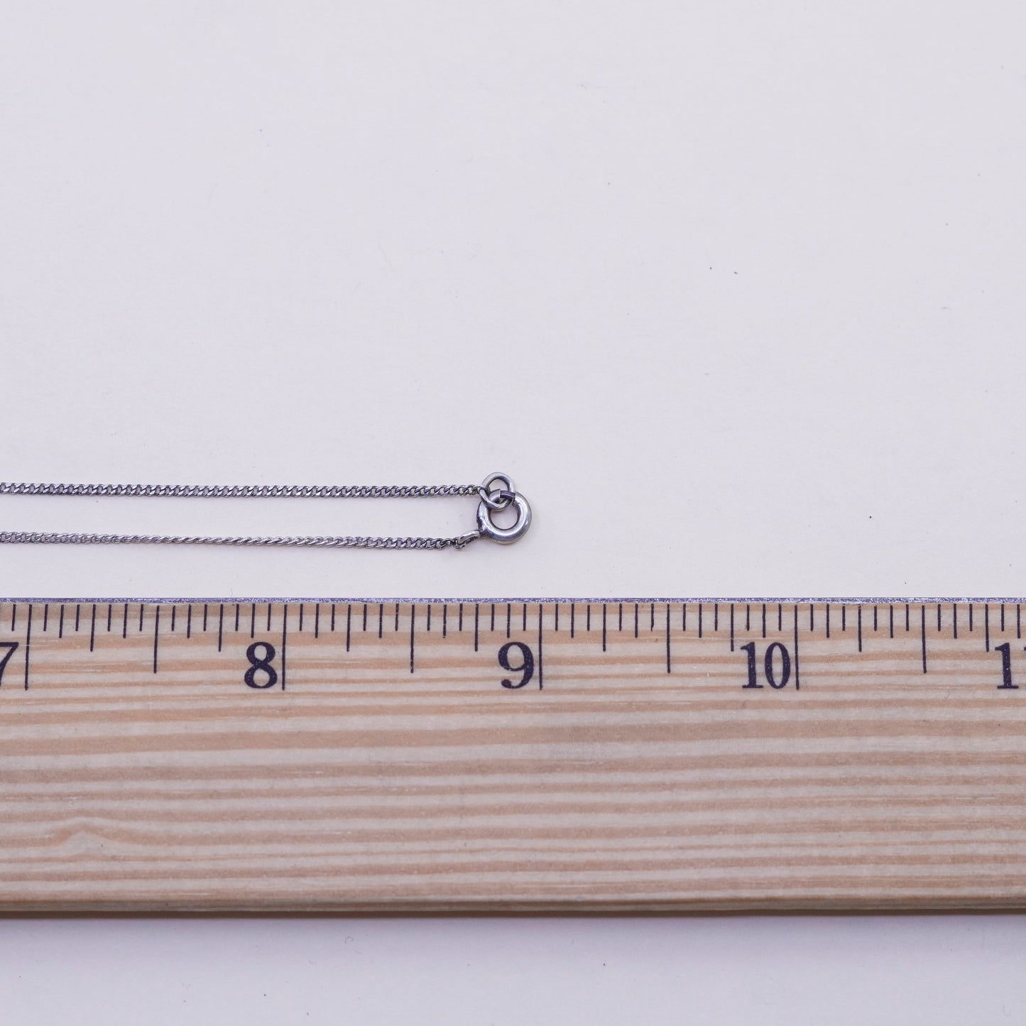 18”, 1mm, italy sterling silver handmade necklace, 925 curb chain, stamped Sterling