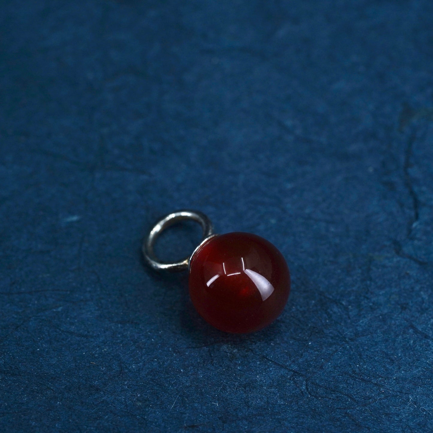 Vintage sterling silver handmade pendant with carnelian