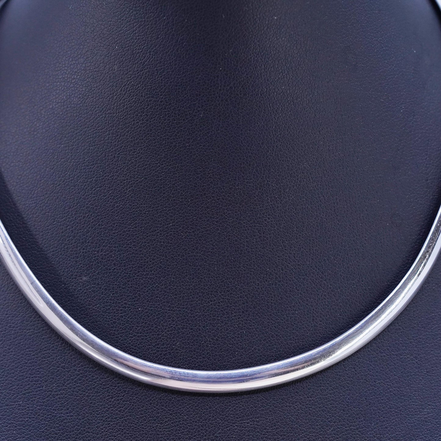 12", vintage Sterling silver handmade necklace, wavy 925 choker collar necklace