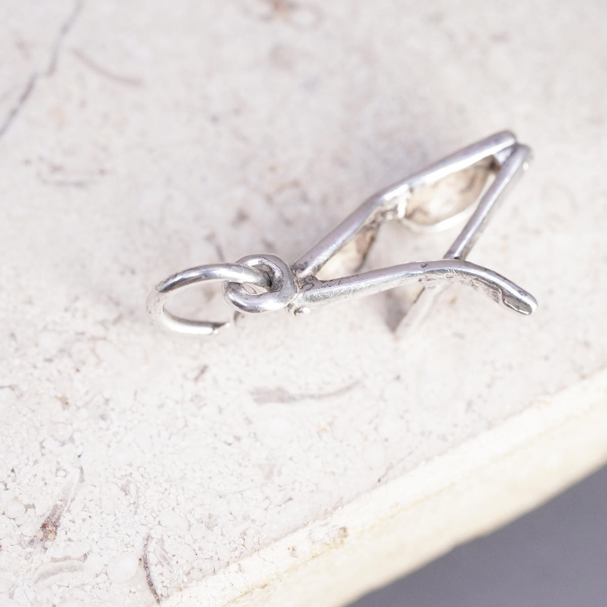 Vintage Sterling silver handmade pendant, solid 925 sunglasses charm