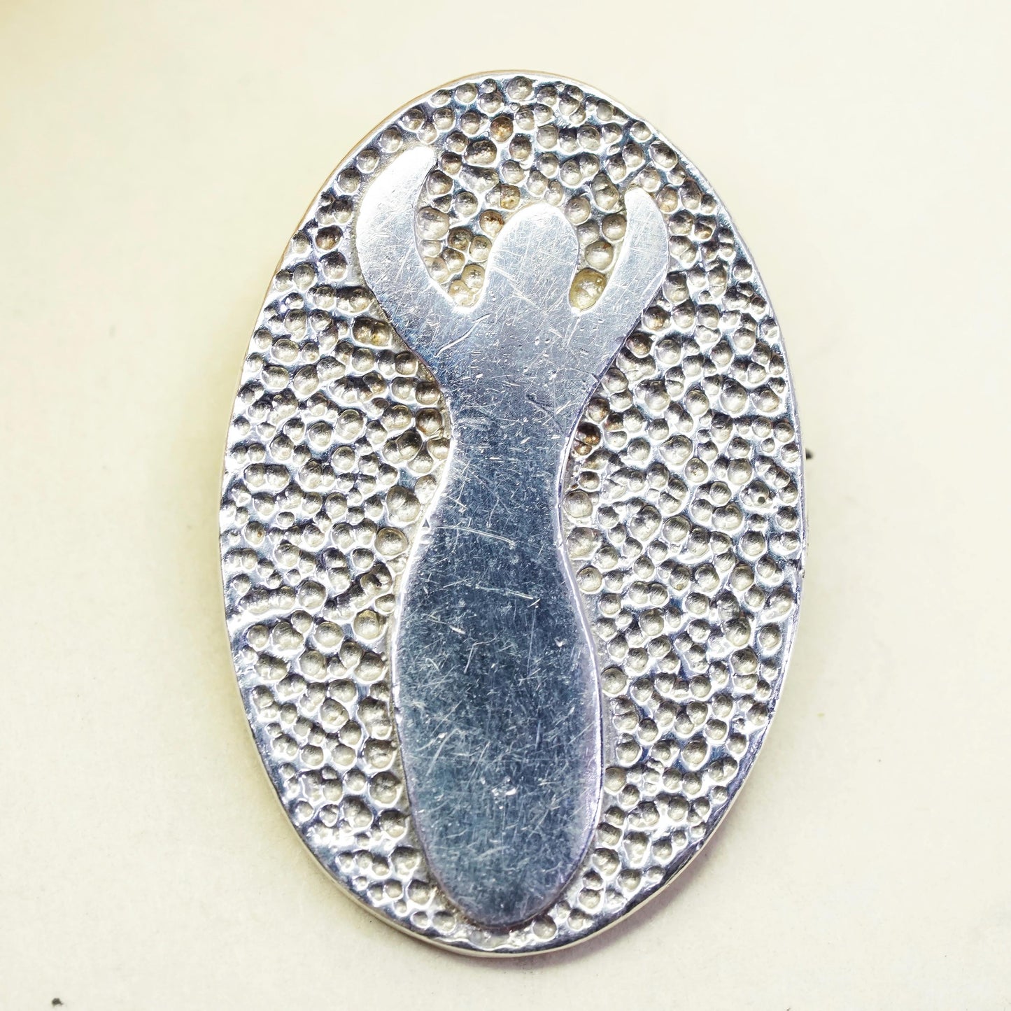 Vintage YWCA Salute Sterling 925 Silver handmade woman Pin, Brooch pendant