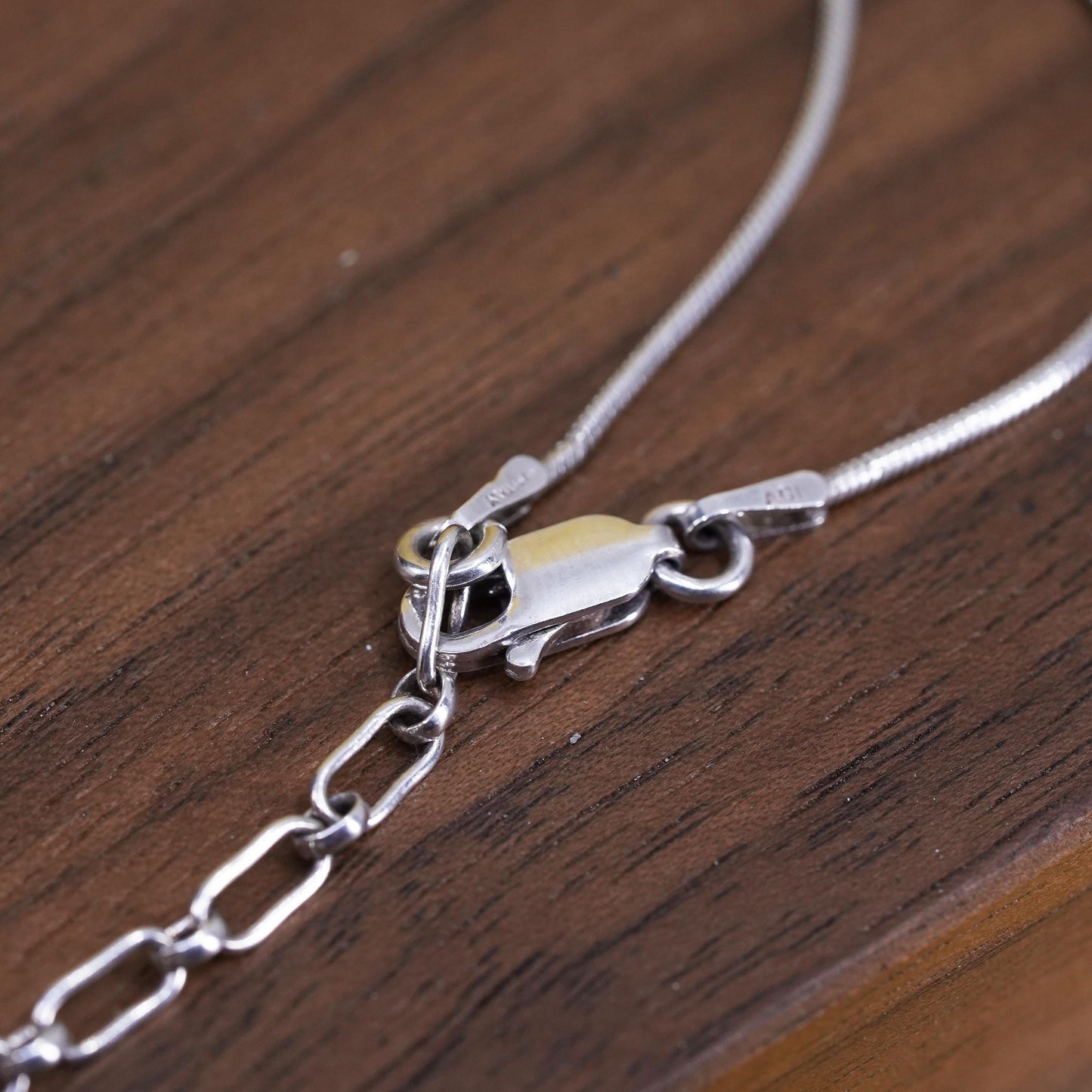 16+4” 1mm, vintage Sterling silver snake chain, Italy 925 necklace